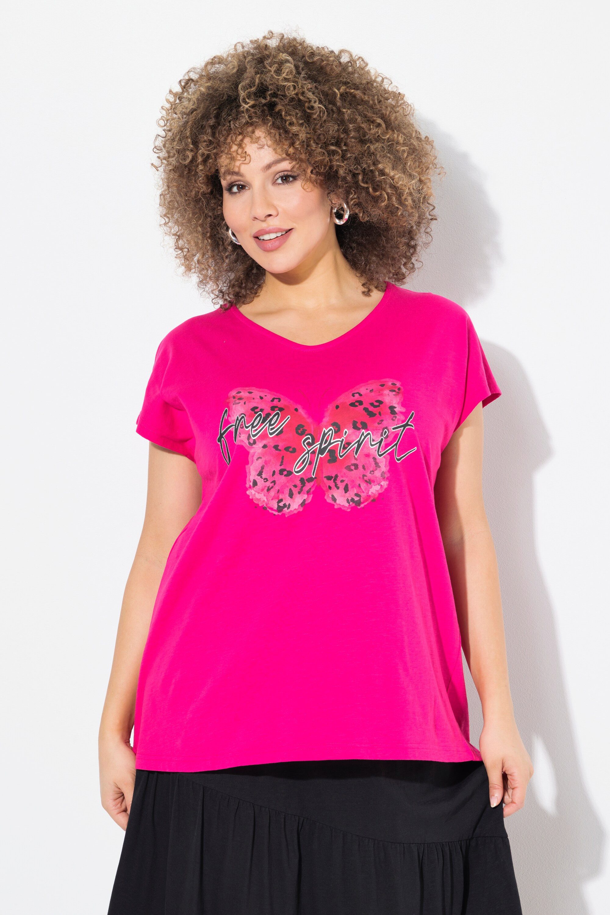 Ulla Popken T-Shirt T-Shirt Schmetterling Oversized günstig online kaufen