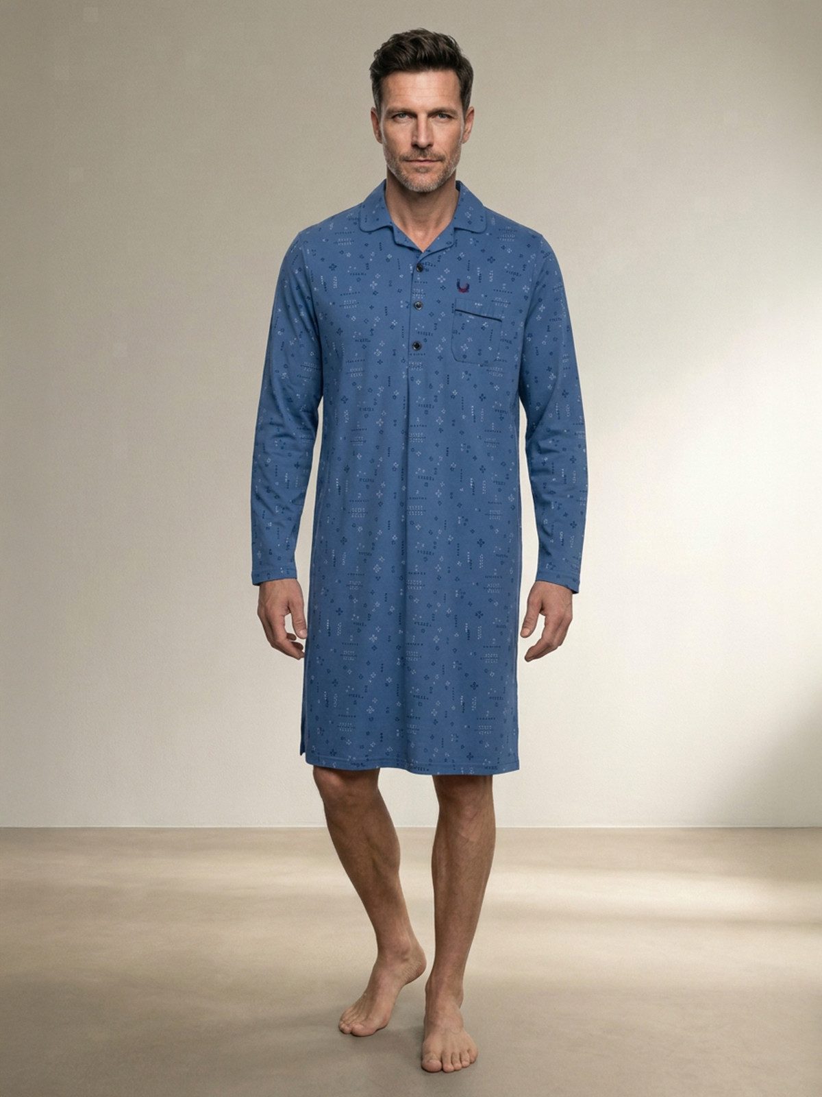 Henry Terre Nachthemd Nachthemd Langarm - Gustav Graphik Mix