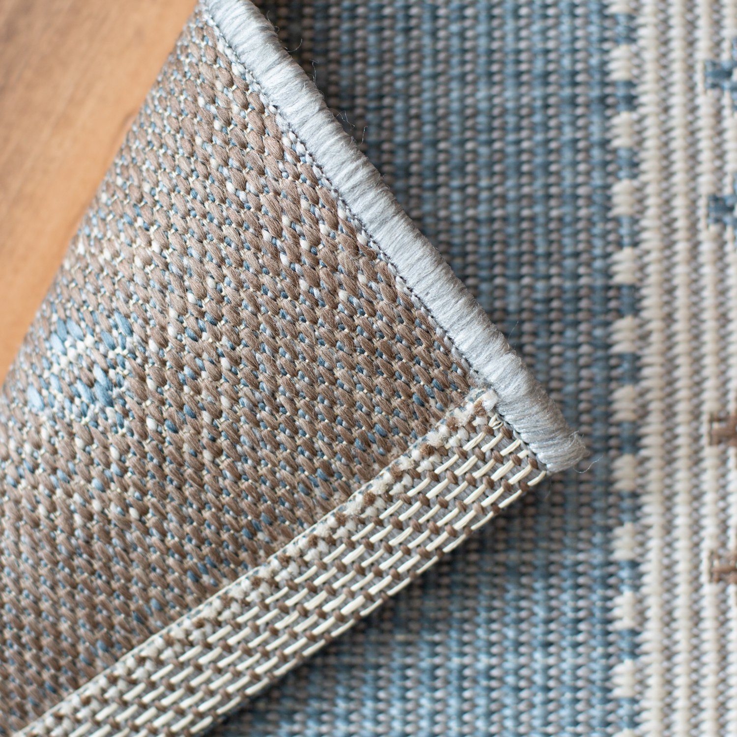 Teppich In- und Pattern, Outdoor-Teppich Blau Nordic DomDeco
