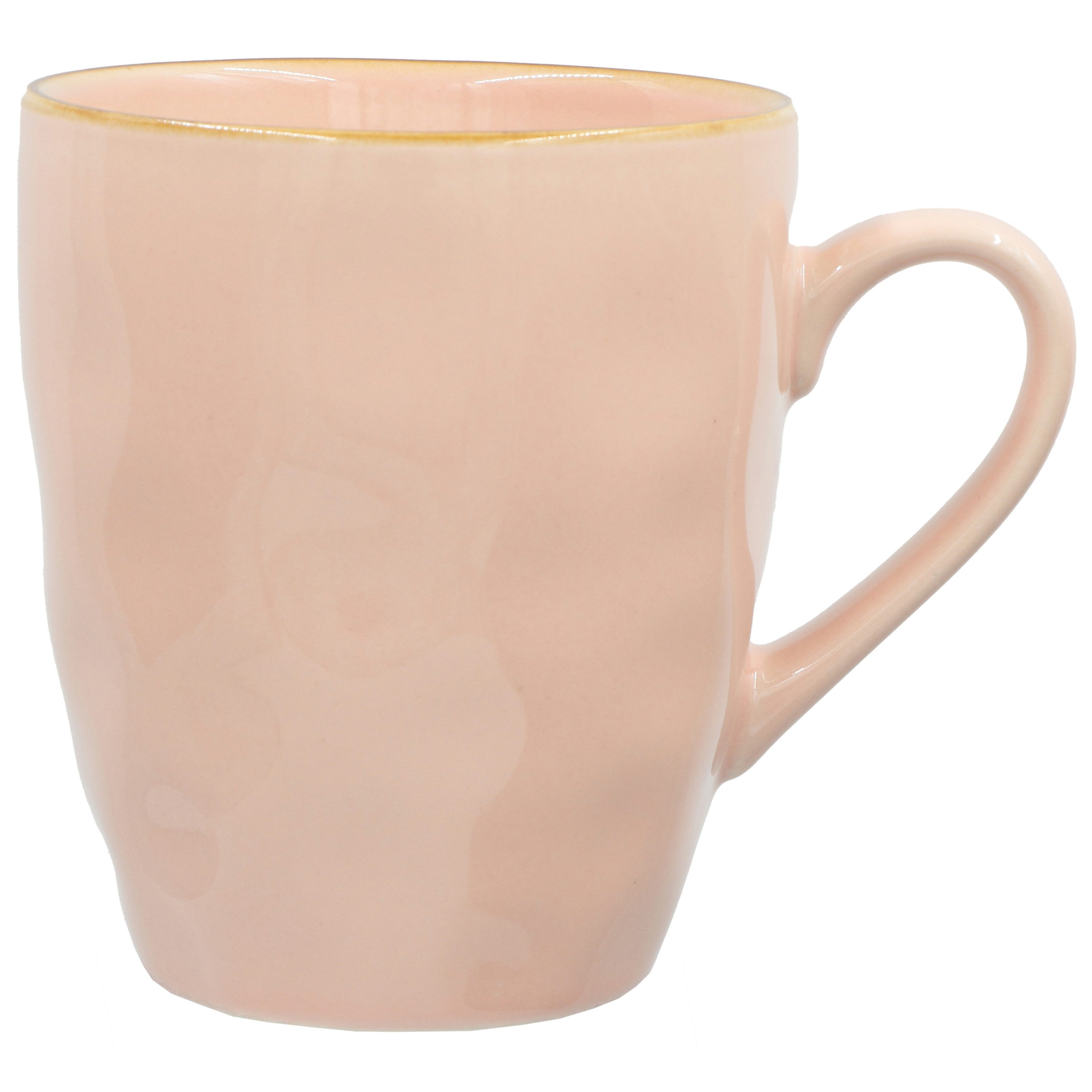 Rose & Tulpani Cappuccinotasse Große Tasse Becher Kaffeetasse mit Henkel 430ml, 1-tlg., Steingut, Handgemacht, Ofenfest