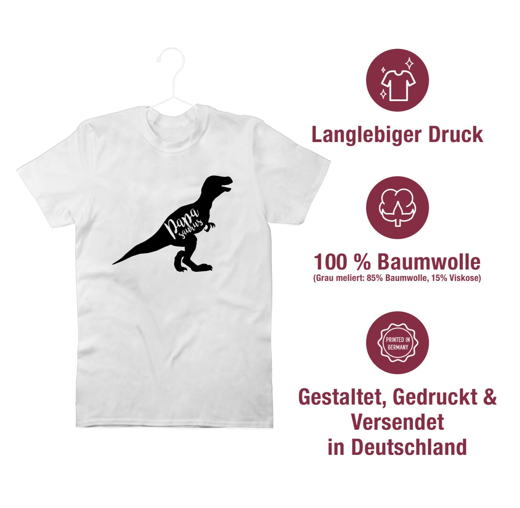Herren Shirts Shirtracer T-Shirt Papasaurus - Vatertag Geschenk - Herren Premium T-Shirt Vater Geschenk Männertag Geschenke