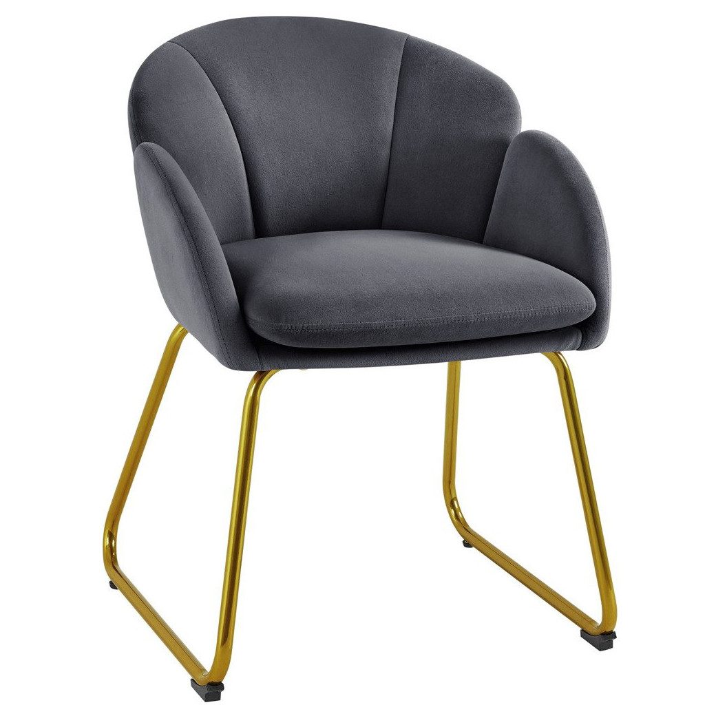 Yaheetech Esszimmerstuhl Polsterstuhl Lehnstuhl, mit Metallbeinen Gold, für günstig online kaufen