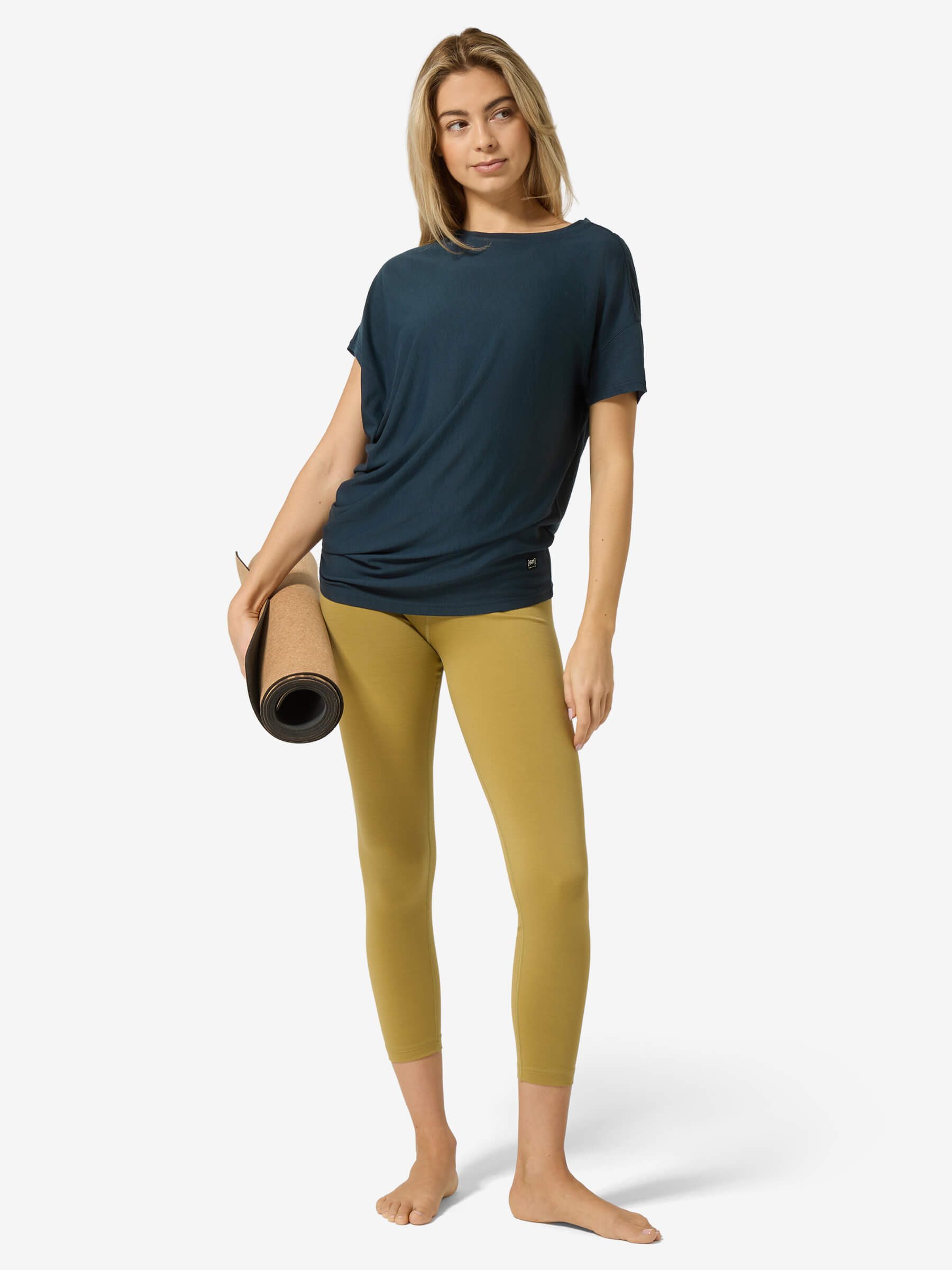 SUPER.NATURAL T-Shirt asymmetrisch geschnittenes W YOGA LOOSE TEE für Damen