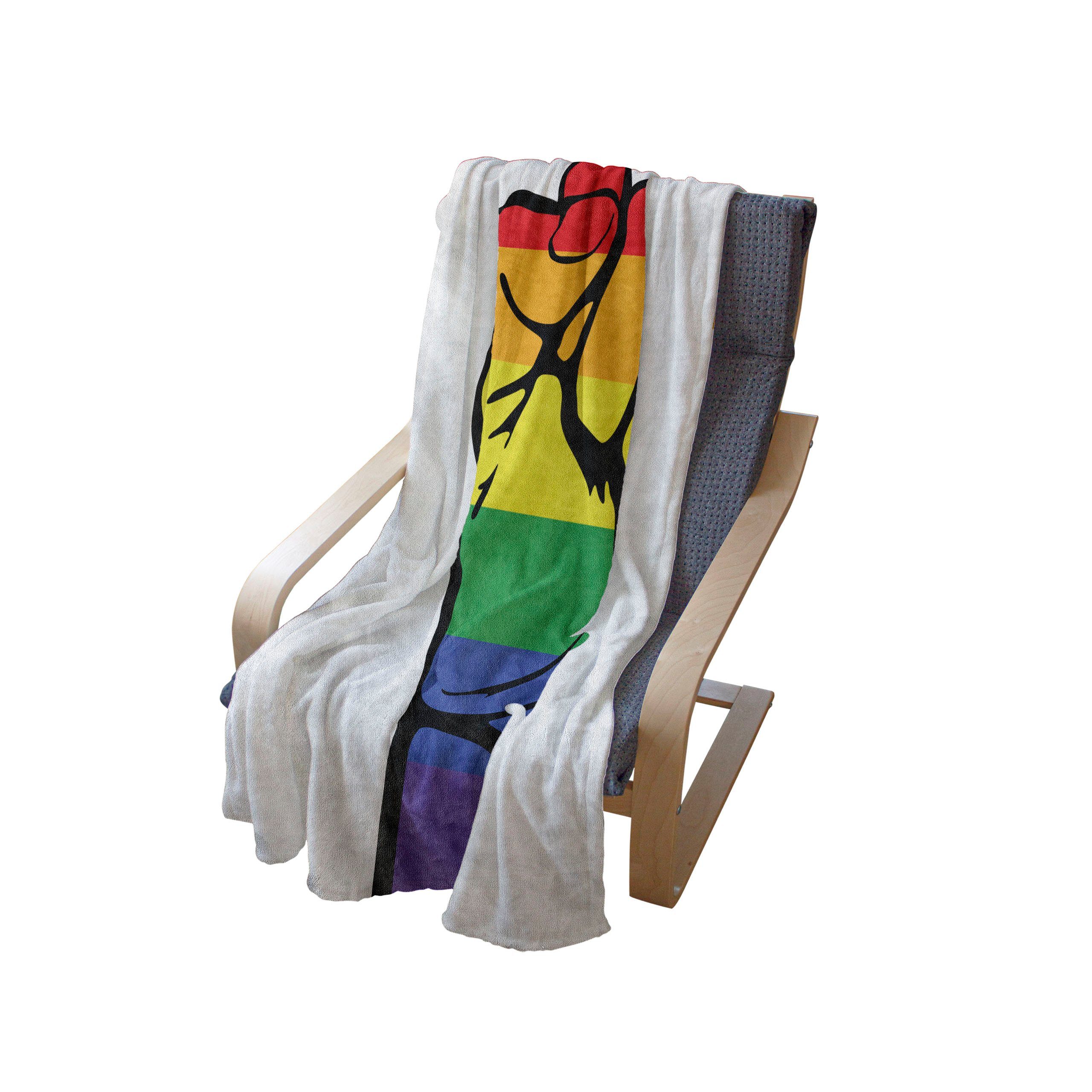 Wohndecke Gemütlicher Plüsch für Regenbogen-Faust und Homosexuell Außenbereich, Abakuhaus, Innen- Stolz LQBT den Rechte
