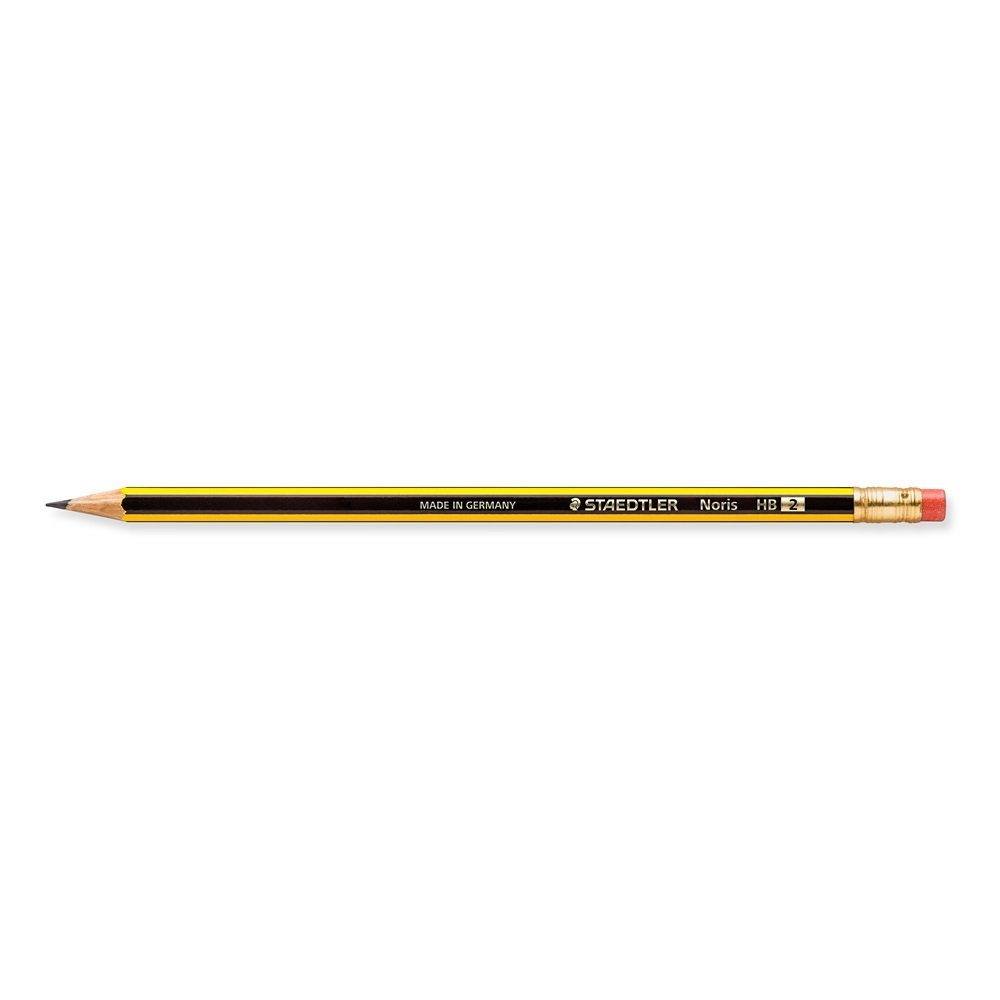 "Noris STAEDTLER Bleistifte Bleistift HB - schwarz/gelb 12 Härtegrad mit Radierer 122"