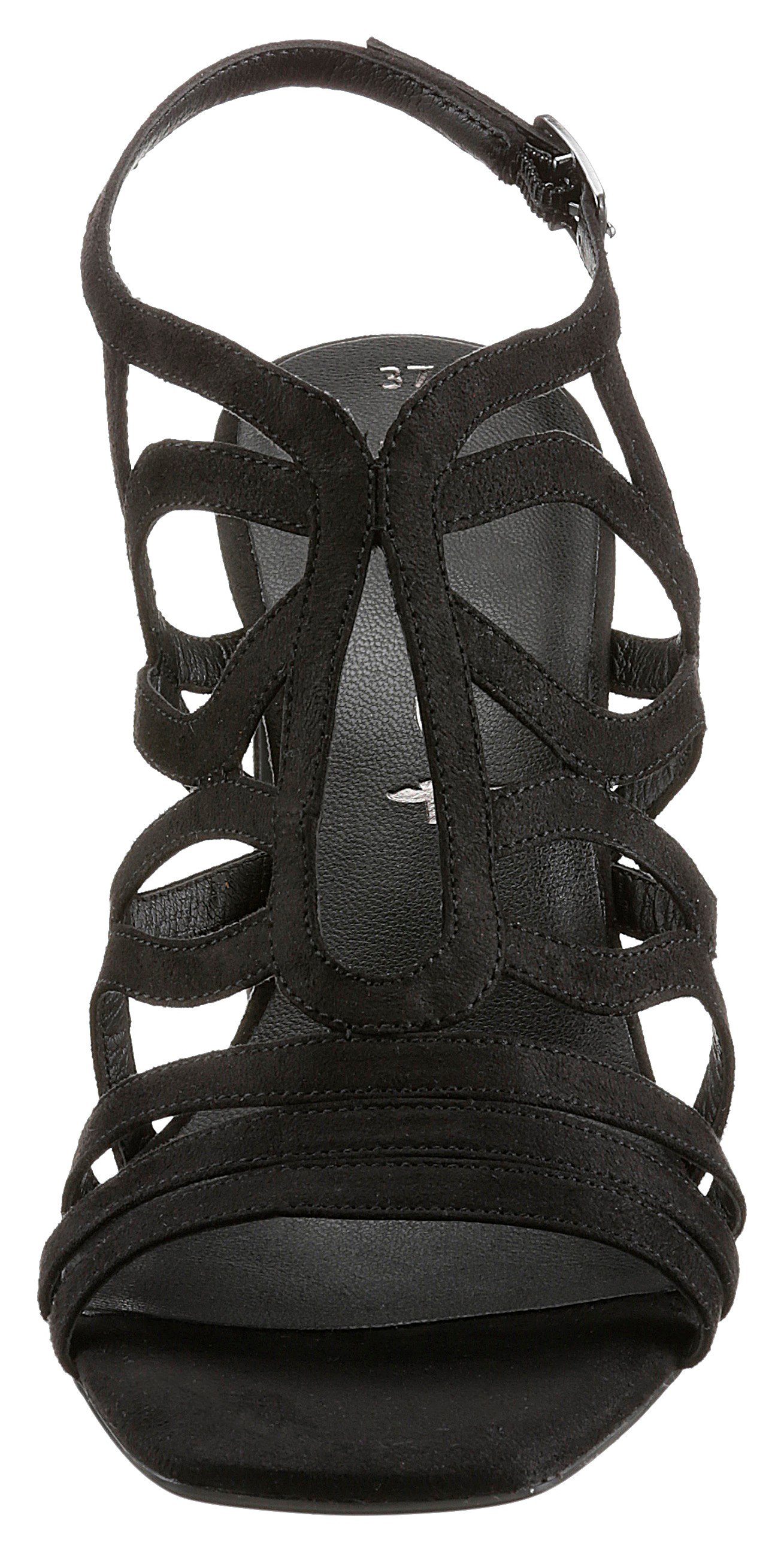 Tamaris High-Heel-Sandalette modischer schwarz mit Karreeform
