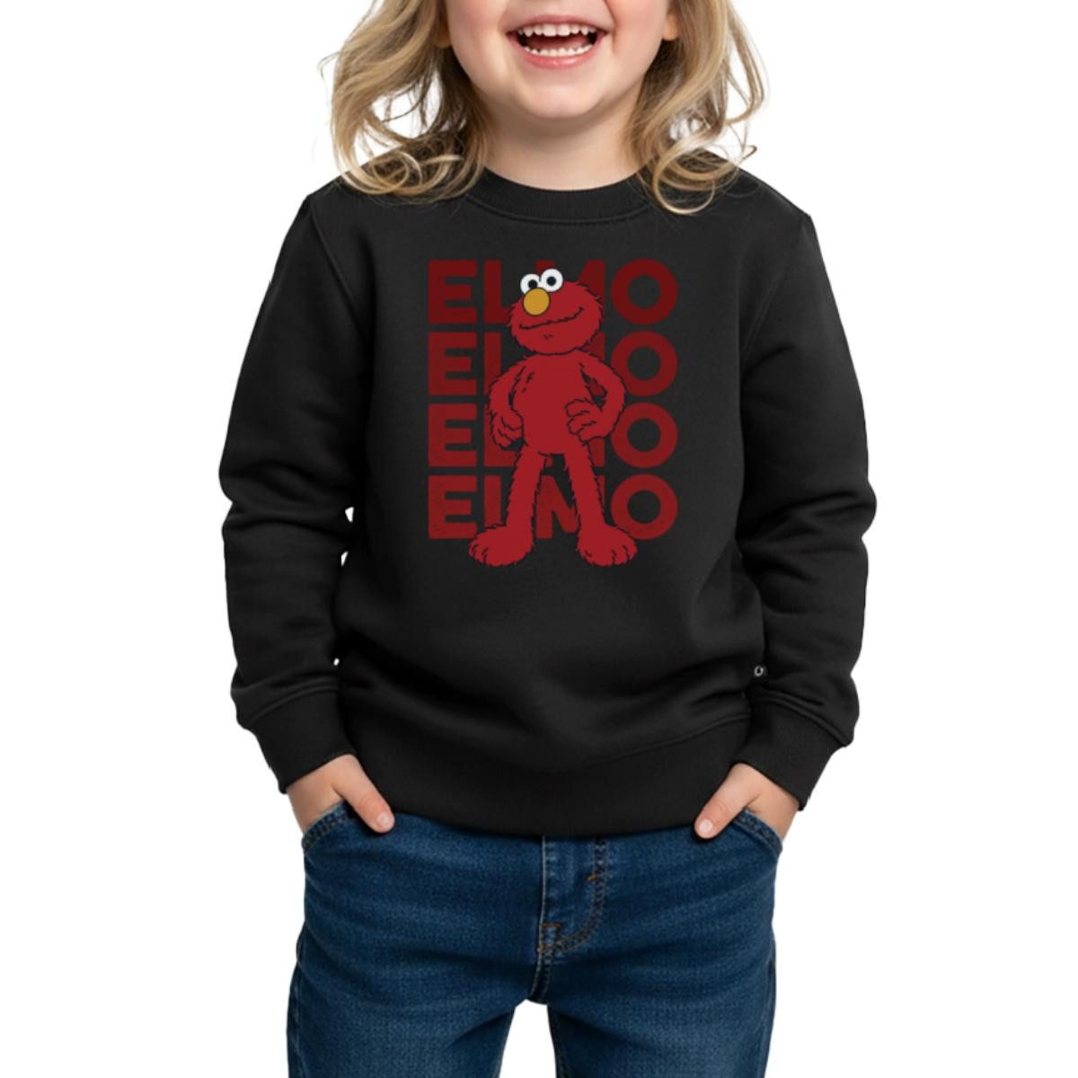 Spreadshirt Sweatshirt Sesamstraße Elmo Pose Kinder/Teenager Premium Pullover (1-tlg)