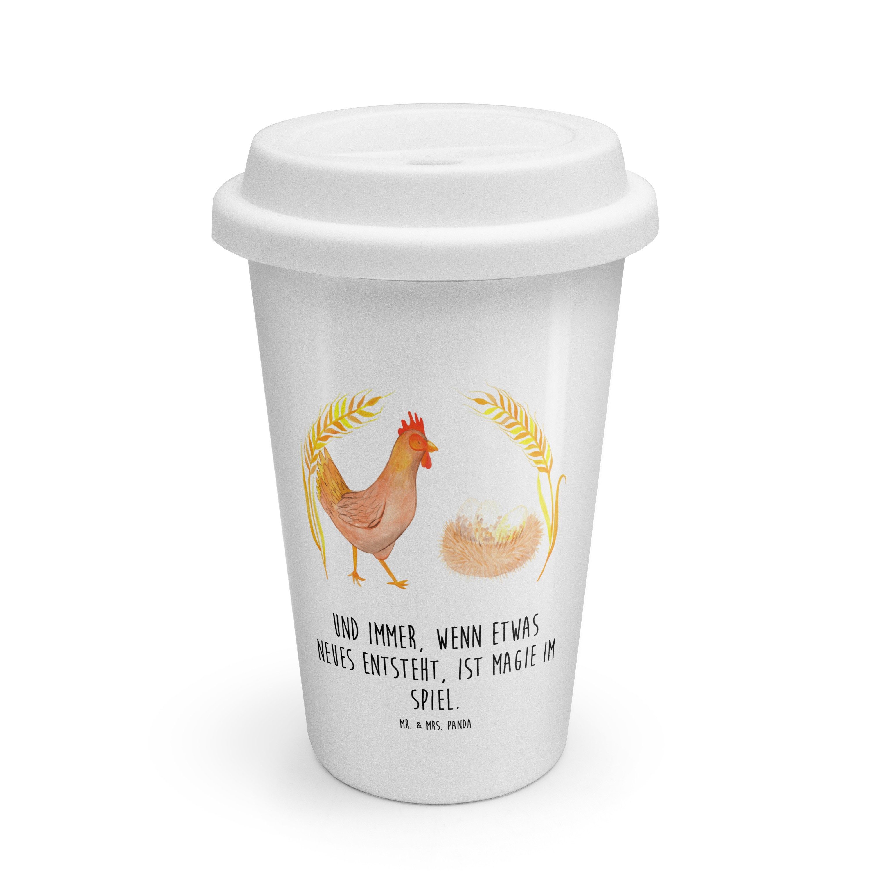 Mr. & Mrs. Panda Coffee-to-go-Becher Huhn Stolz, Coffee To Go Becher, Weiß, Motivation, Thermobecher, Hof, Keramik, keramik to go becher Schwangerschaft Thermobecher