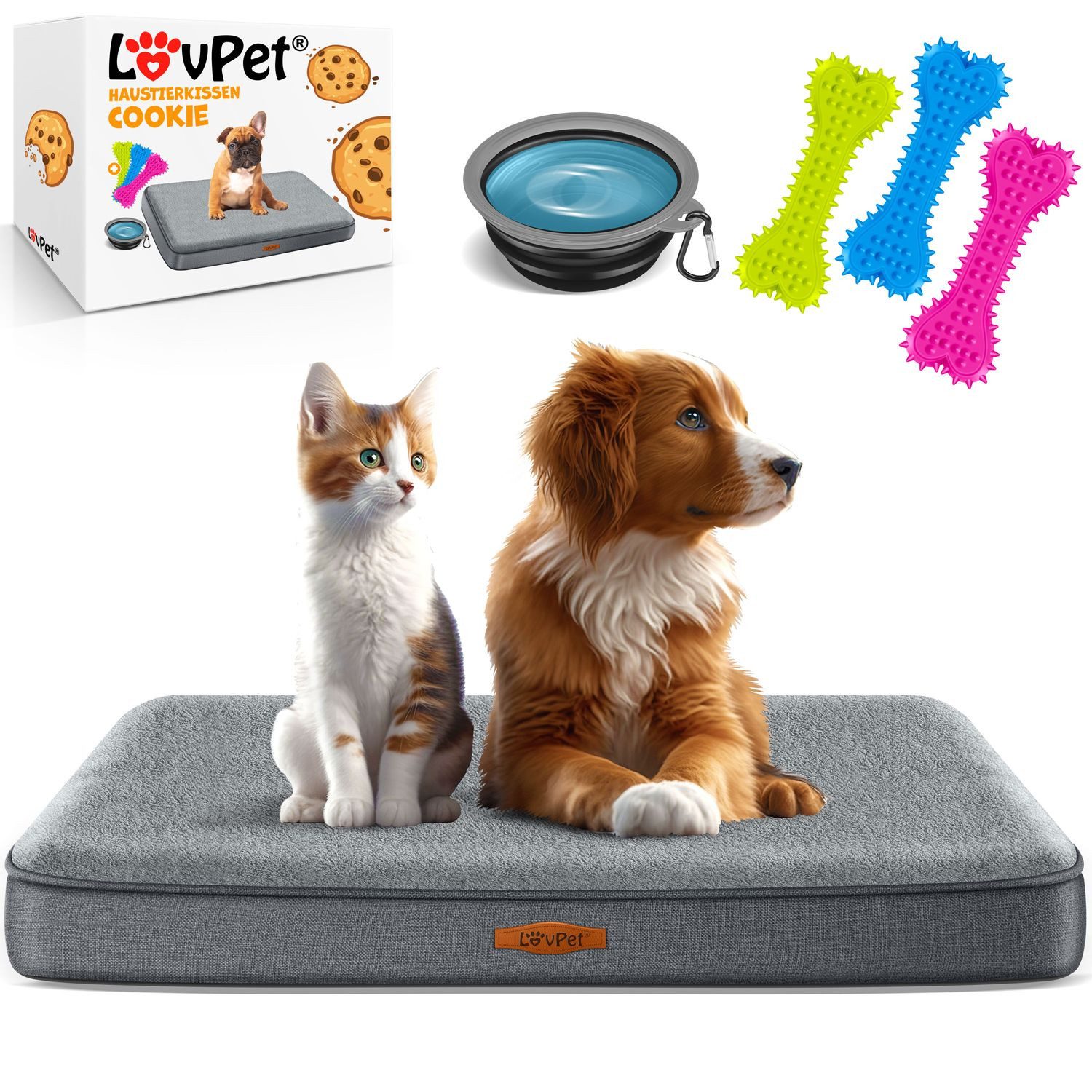 Lovpet Tierbett, Hundebett orthopädisches Hundekissen Hundekorb Cookie günstig online kaufen
