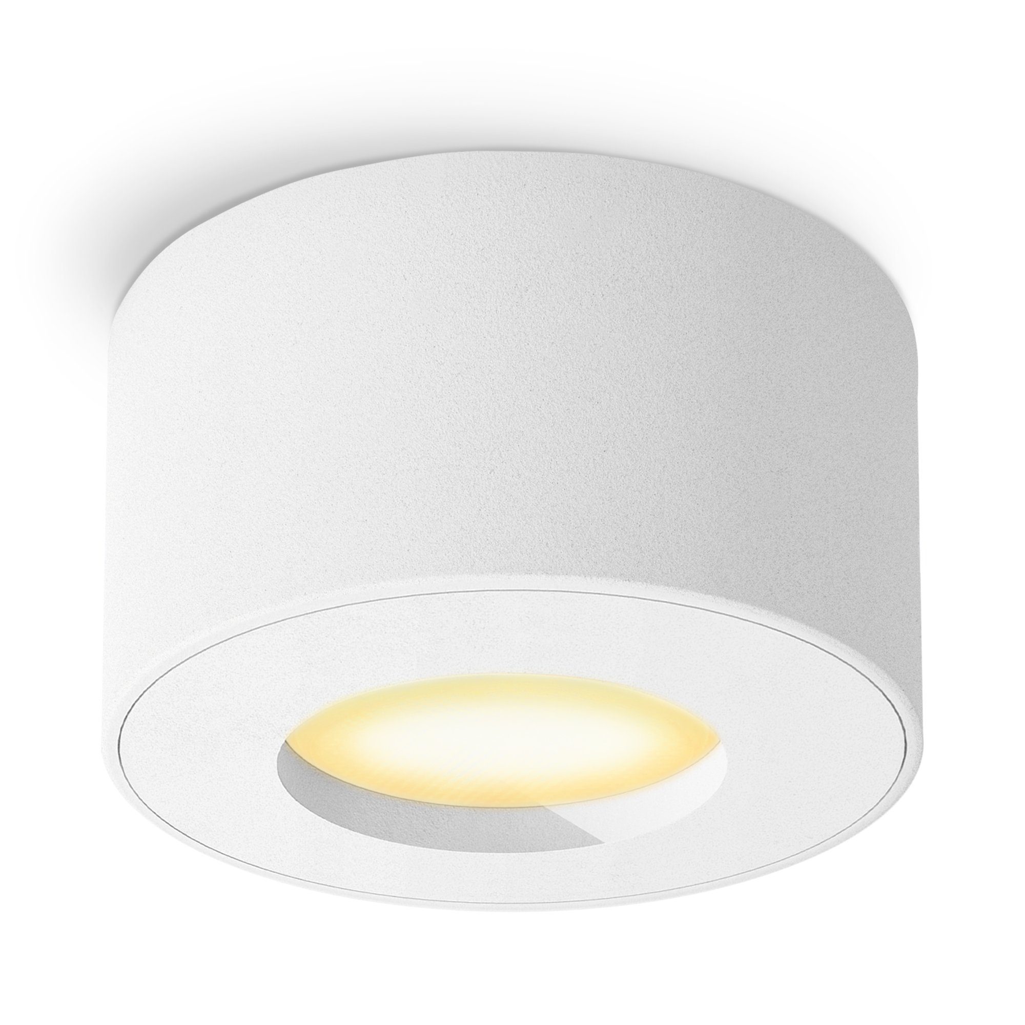 SSC-LUXon LED Außen-Deckenleuchte CELI-1 Aufbaustrahler fuer Bad & Aussen IP44 in weiss mit LED Modul 4W, Warmweiß