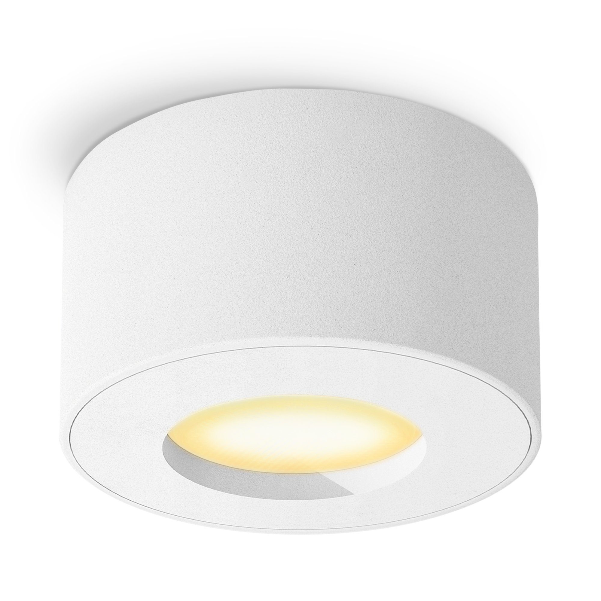 SSC-LUXon Aufbauleuchte CELI-1 Aufbauspot weiss IP44 mit fourSTEP LED 5W warmweiss 230V, Warmweiß