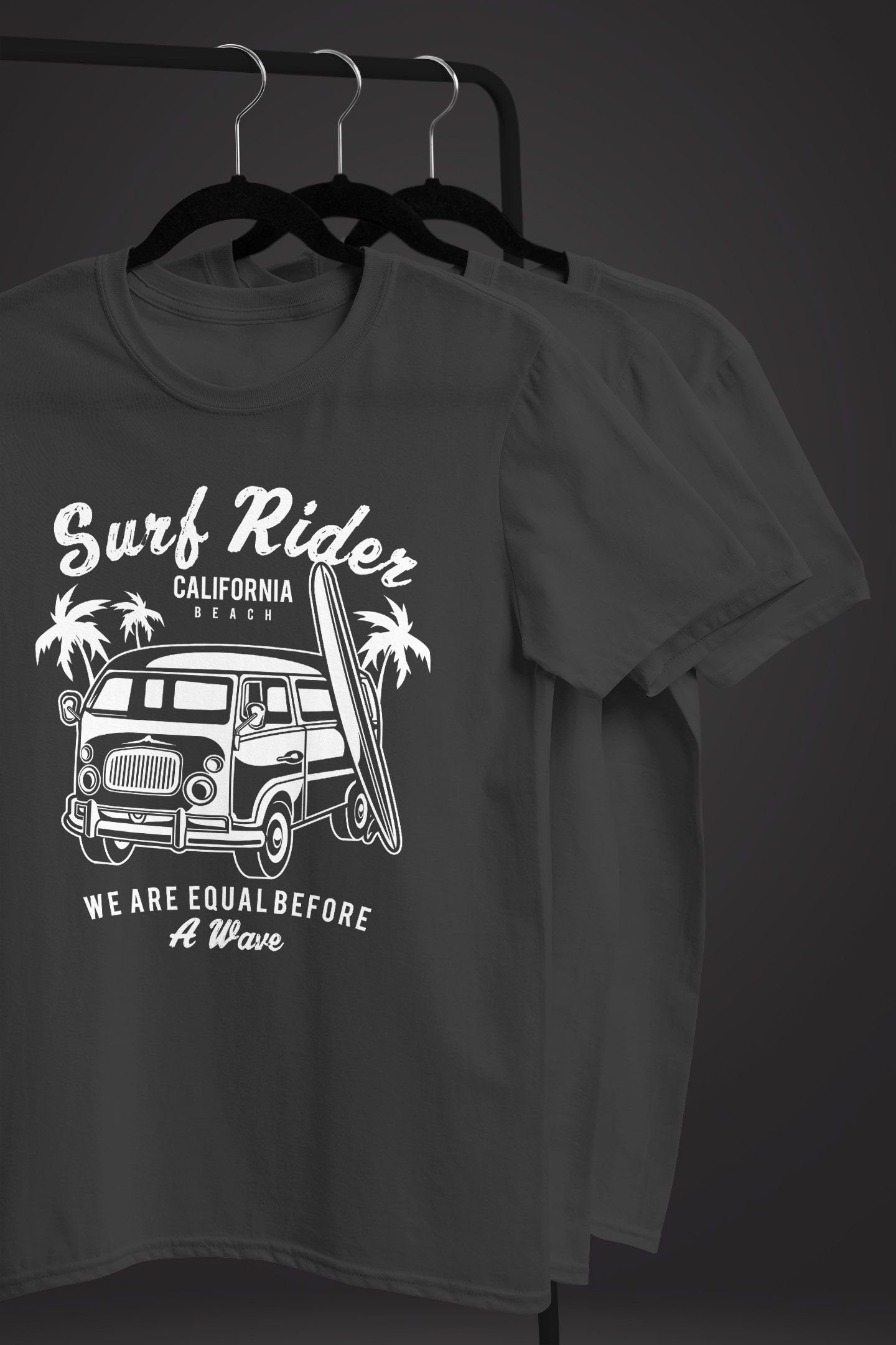 Neverless Print-Shirt Herren T-Shirt Bus grau Fit Retro Surfing mit Neverless® Slim Print