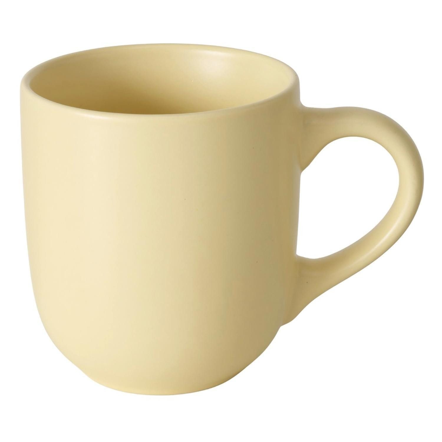 BOLTZE GRUPPE GmbH Tasse Kaffeetasse PASTELL, Ø 8,5 cm, Pastellgelb, 1-tlg., Steinzeug, spülmaschinen- und mikrowellengeeignet