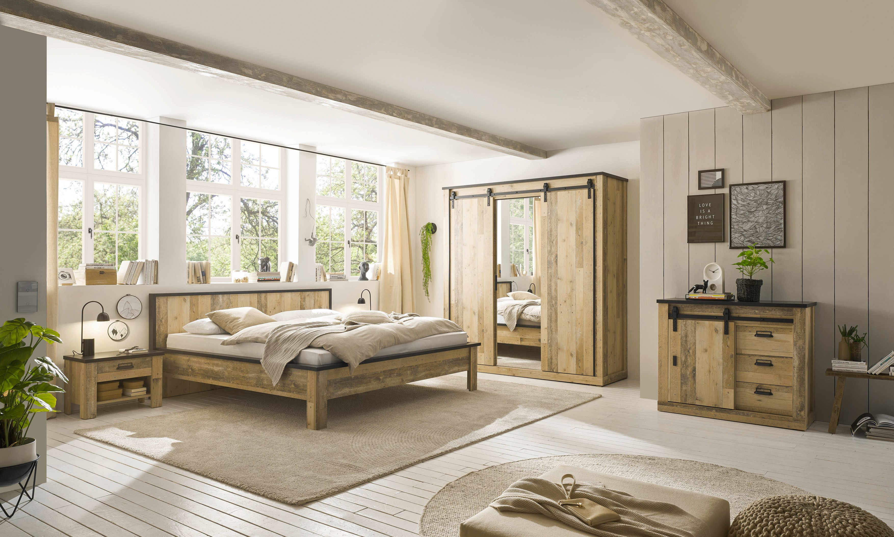 99rooms Schlafzimmer-Set Woodsher, (Set (5-St), Komplett Schlafzimmer), mit viel Stauraum, Soft-Close-Funktion, ohne Matratze & Lattenrost