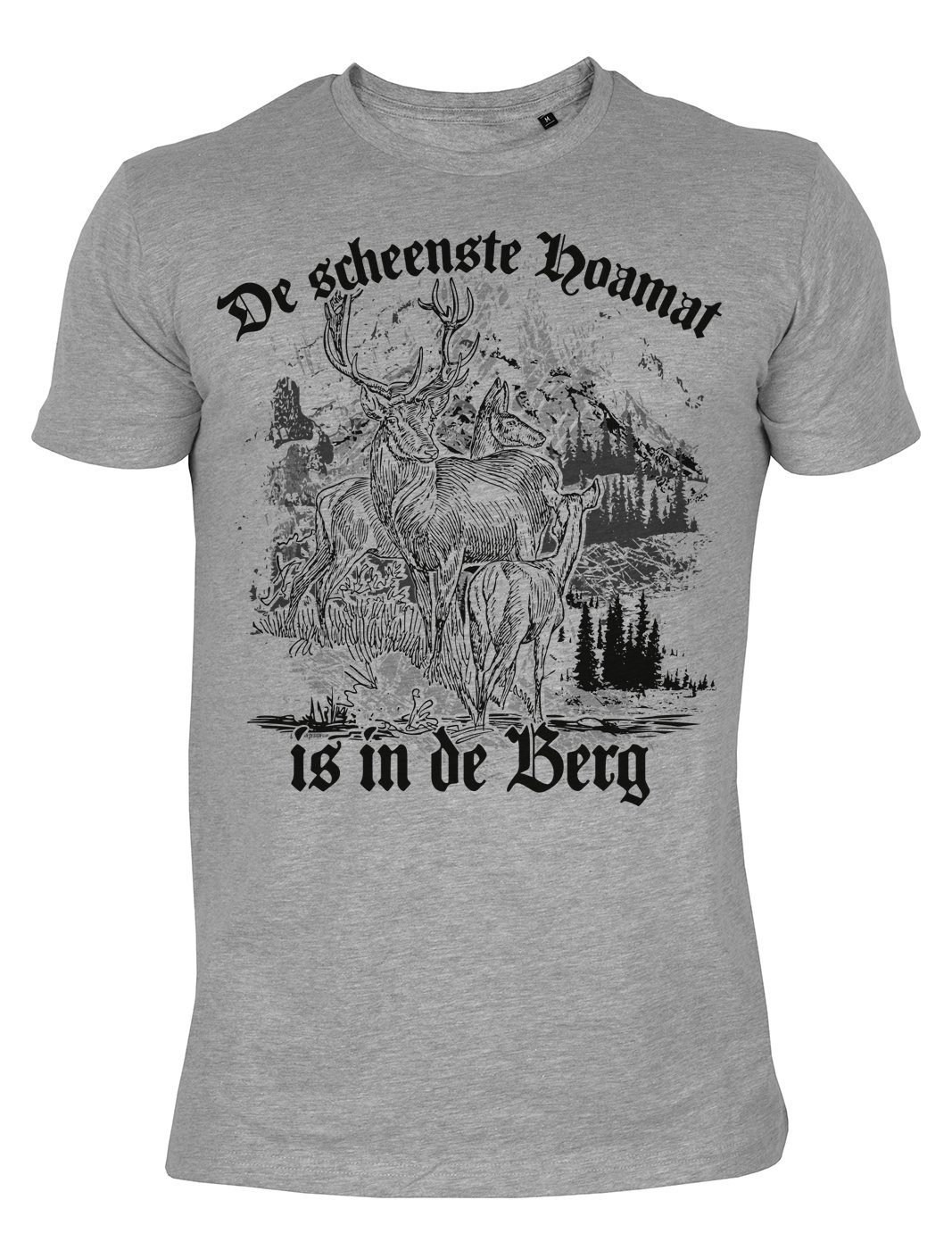 Tini - Shirts Print-Shirt Wanderer Bergsteiger Tshirt Wanderer Sprüche T-Shirt : De scheenste Hoamat is in de Berg -- Bayrische Sprüche, Mundart, Dialekt