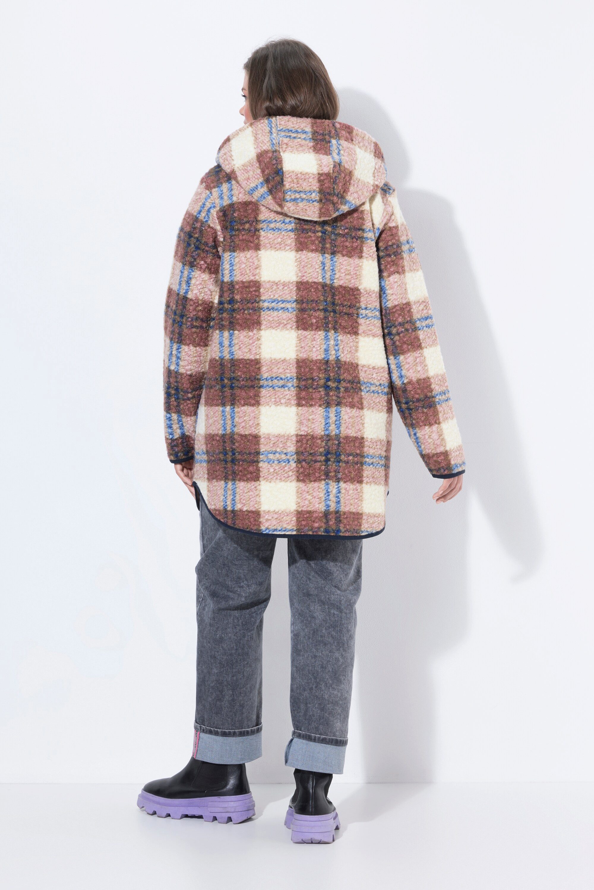 Laurasøn Wolljacke Karojacke Kapuze 2-Wege-Zipper – Bild 3 von 4