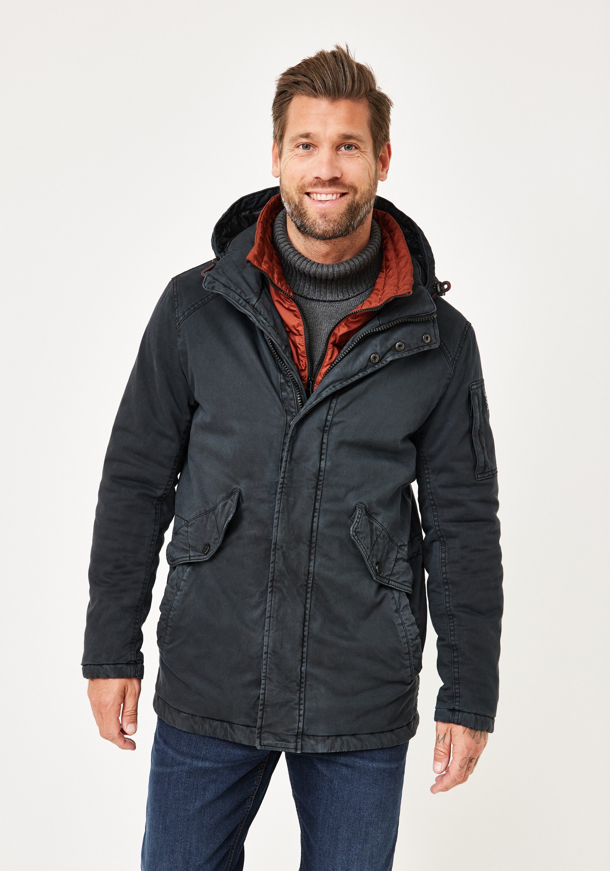 Redpoint Parka REED Winter Parka aus Baumwolle mit abnehmbarer Kapuze