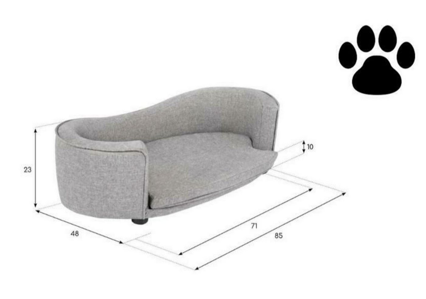 Thumbnail - JVmoebel Tierbett Großes Hundebett Weiß Hund Polsterung Textil Hundesofa Möbel Stoff, Made in Europa