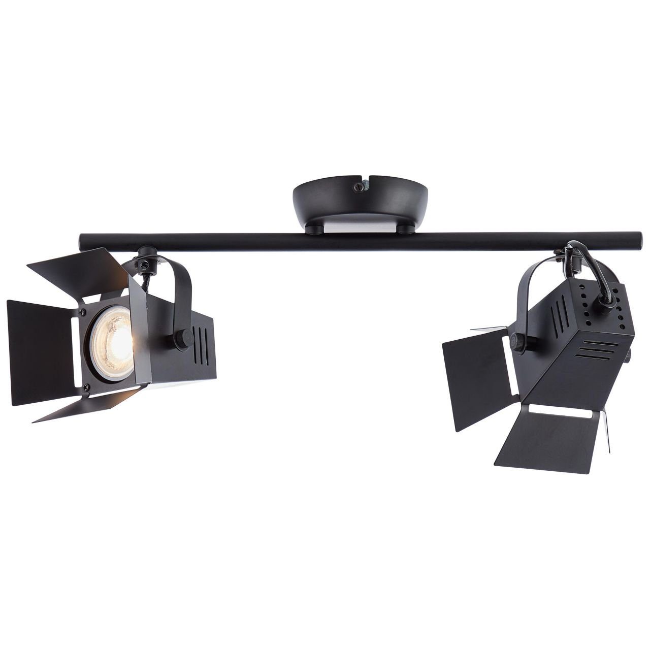 LE 2flg 5W 3000K, Spotrohr Movie, schwarz matt Wandleuchte GU10, Brilliant Lampe 2x Movie LED-PAR51, LED