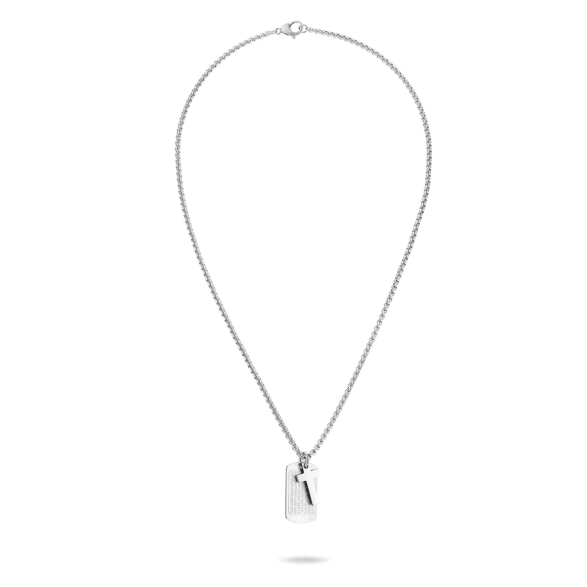 FYNCH-HATTON Kette mit Anhänger Schmuck Geschenk Edelstahl Halskette Platte Kreuz