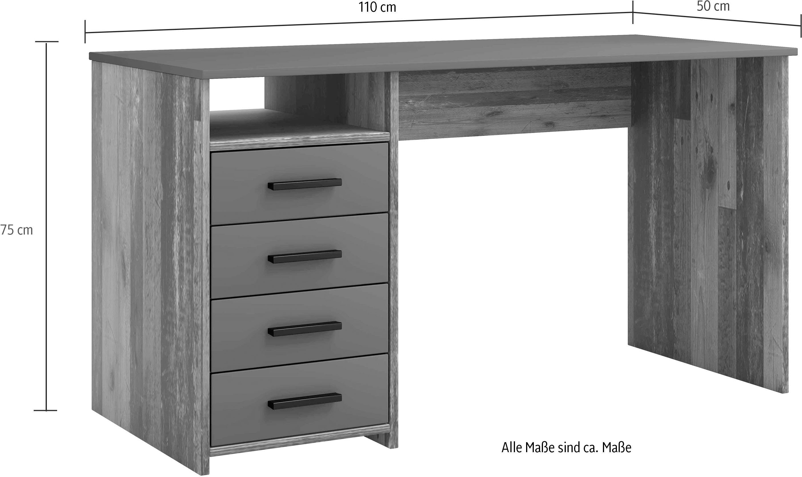 Set & Funktion / Regal-Schreibtisch Stauraum, mit Style (2-St), Ausf. Home Old Anthrazit Nonjoo-Teen affaire Dekor Artikel