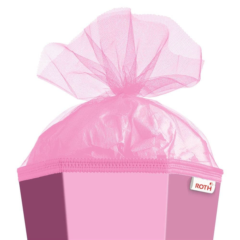 Roth Schultüte Basteltüte Rosa 85 cm, eckig mit Tüllverschluss Rot(h)-Spitze Zuckertüte