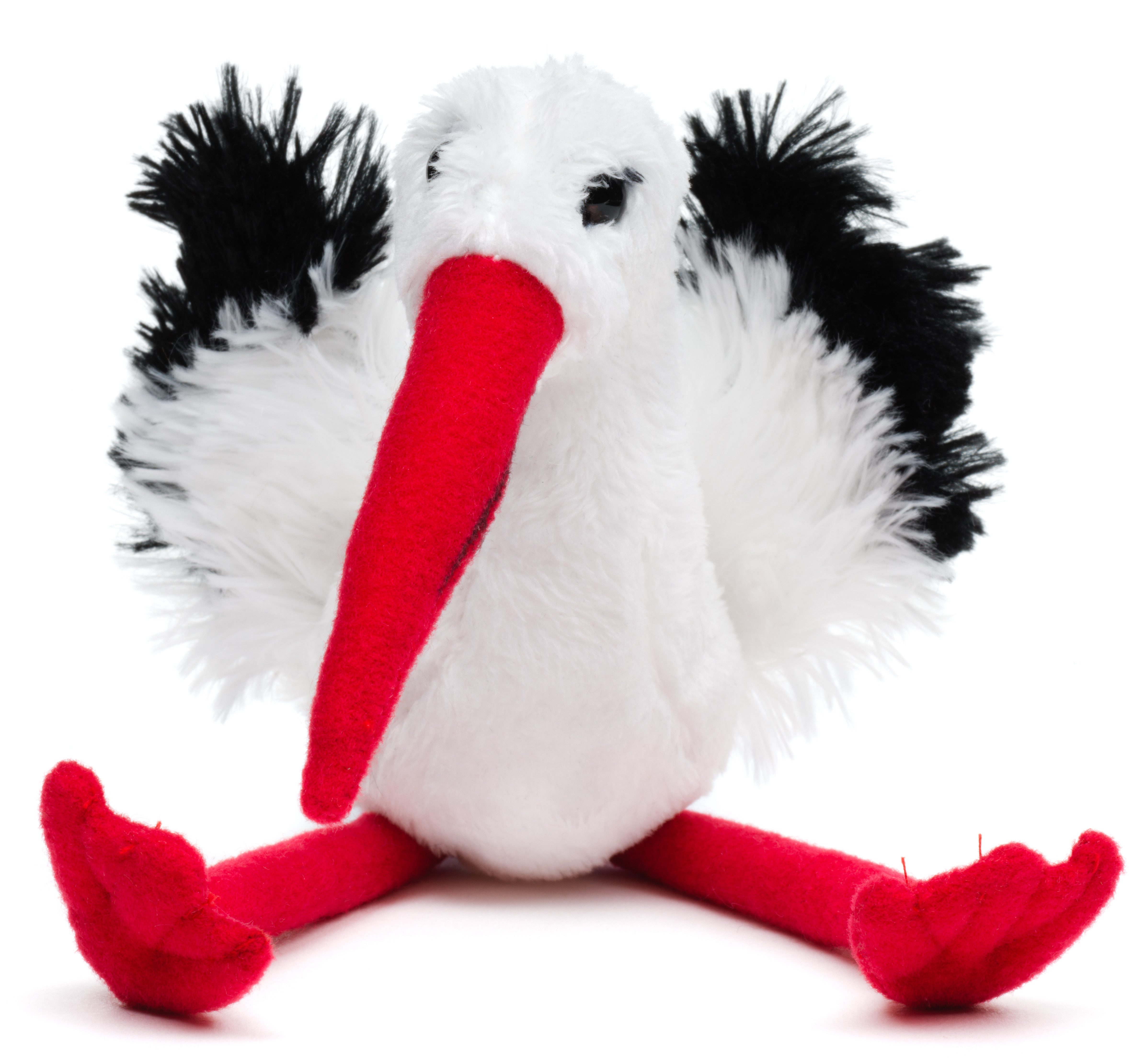 Uni-Toys Kuscheltier Storch Plushie - 19 cm (Höhe) - Plüsch Vogel - Plüschtier, zu 100 % recyceltes Füllmaterial