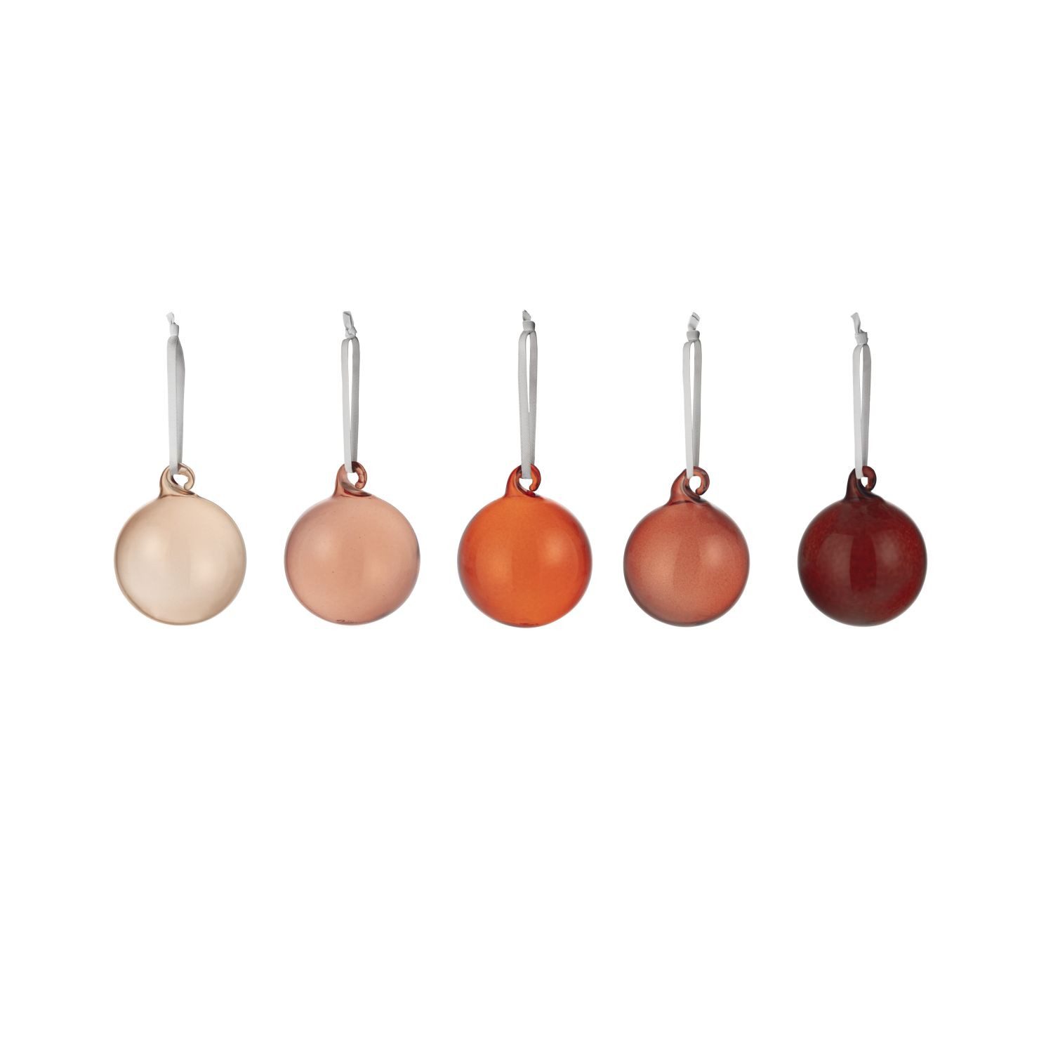 IITTALA Christbaumschmuck Rot 4 cm (5-tlg), mundgeblasen