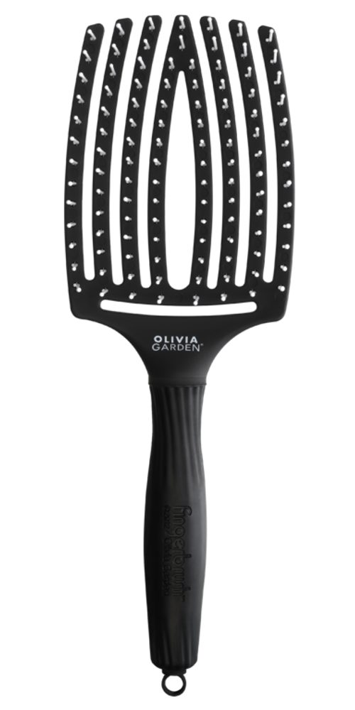 OLIVIA GARDEN Haarbürste Olivia Garden Fingerbrush Care Iconic Nylon Zwart Large