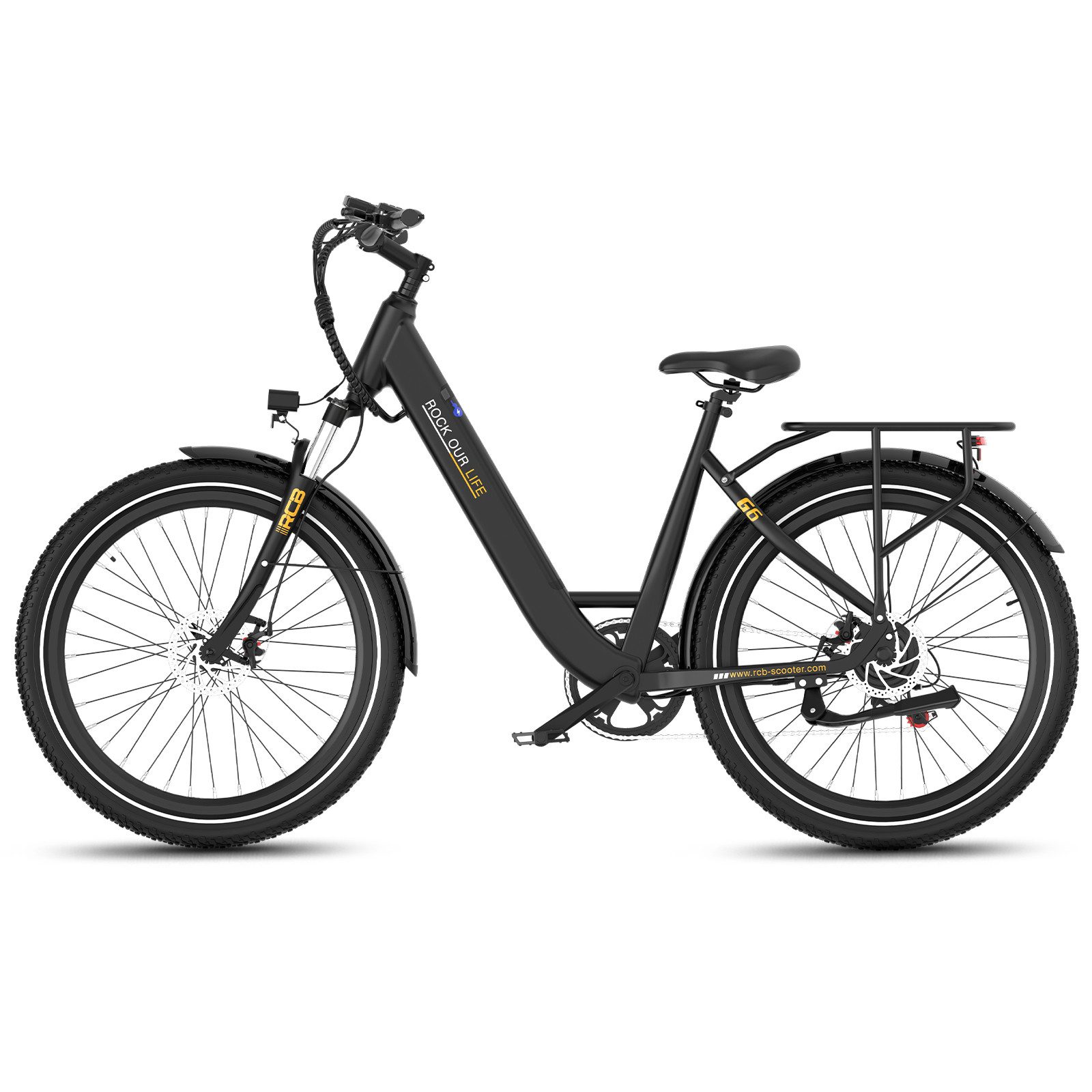 RCB E-Bike Pedelec G6 für Stadt und Gelände,27,5 Zoll Damen Elektrofahrrad,13Ah,80-120 km, 7 Gang, Kettenschaltung, Heckmotor, 468 Wh, APP&NFC, ebike Damen, Drehmomentsensor, max. Geschwindigkeit: 25 km/h