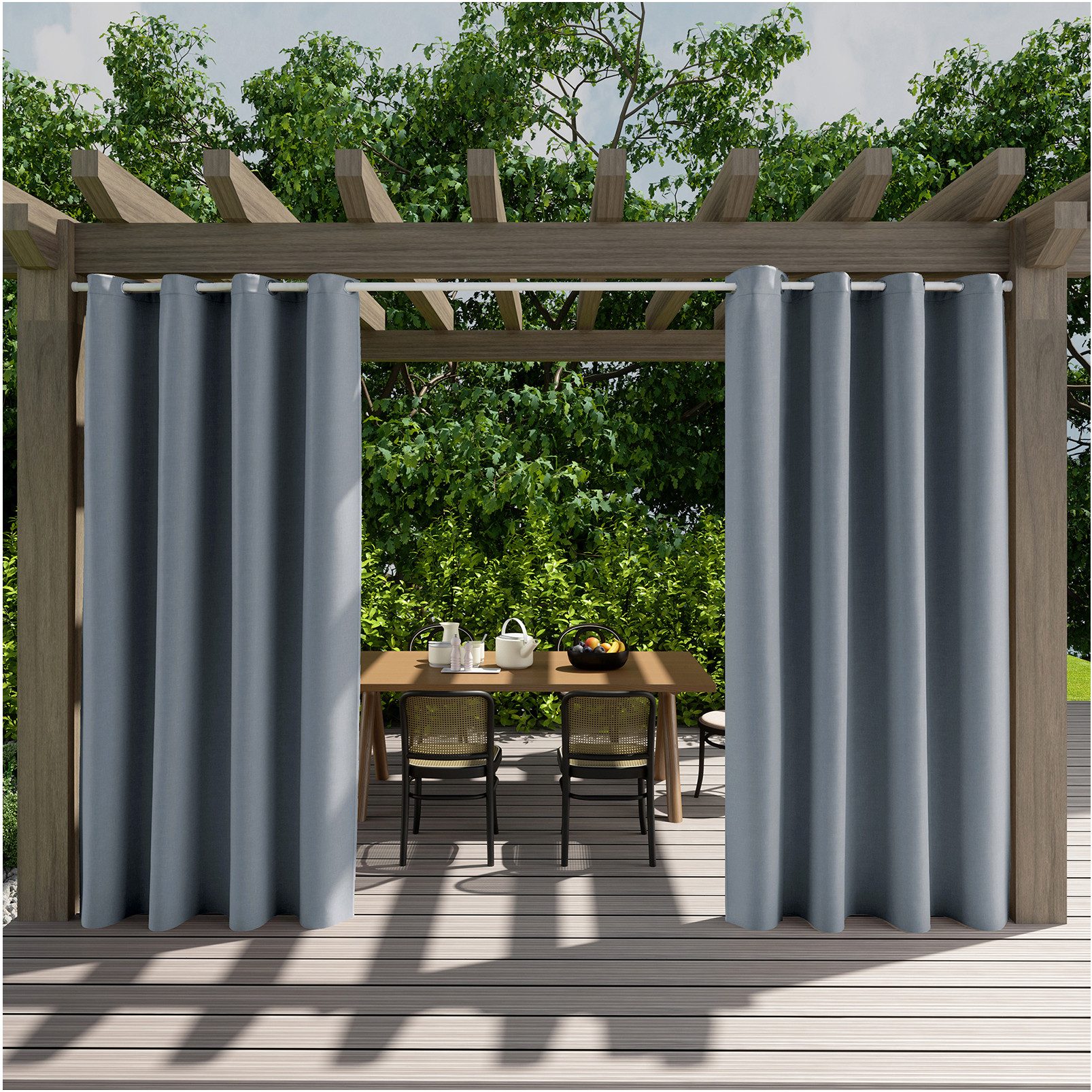 Jibenhome Outdoorgardine Wetterfest Outdoor Vorhänge, Sonnenschutz günstig online kaufen