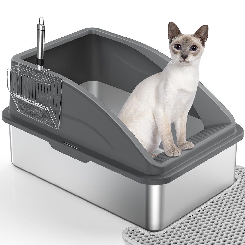 FOUORTUNATE-BEE Katzentoilette Katzenklo Edelstahl XXL, Katzentoilette Edel günstig online kaufen