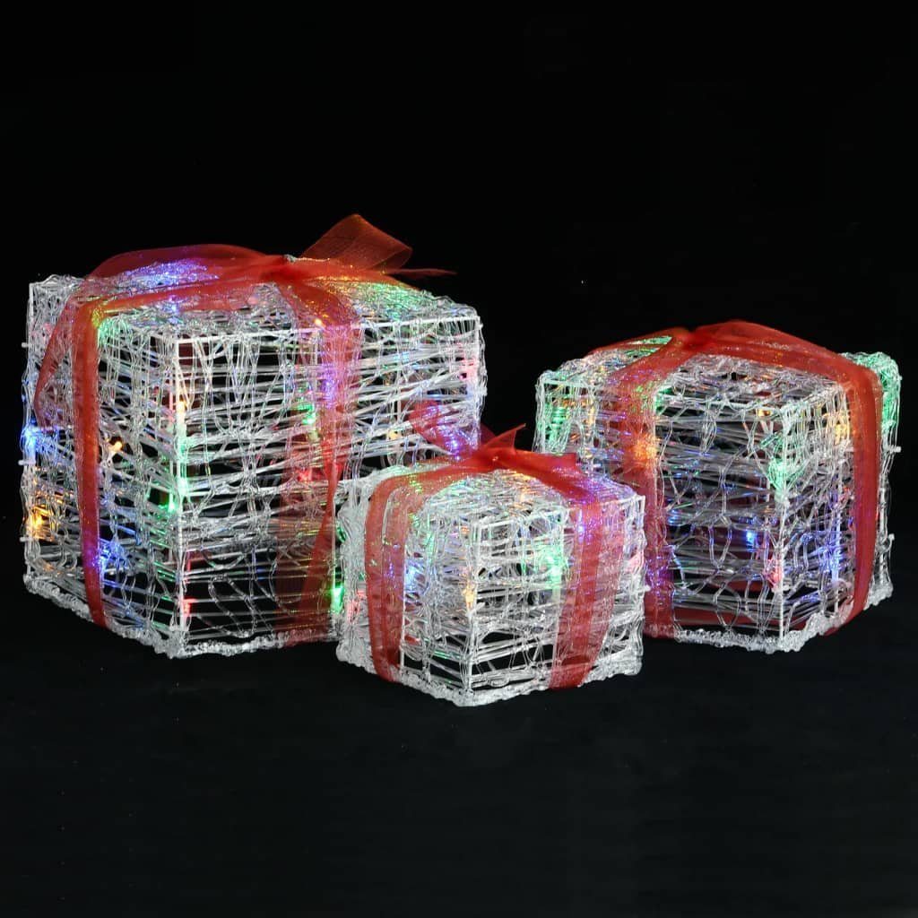 vidaXL Dekolicht NA LED-Geschenkboxen 3 Stk Weihnachtsdekoration Mehrfarbig Weihnachtsb