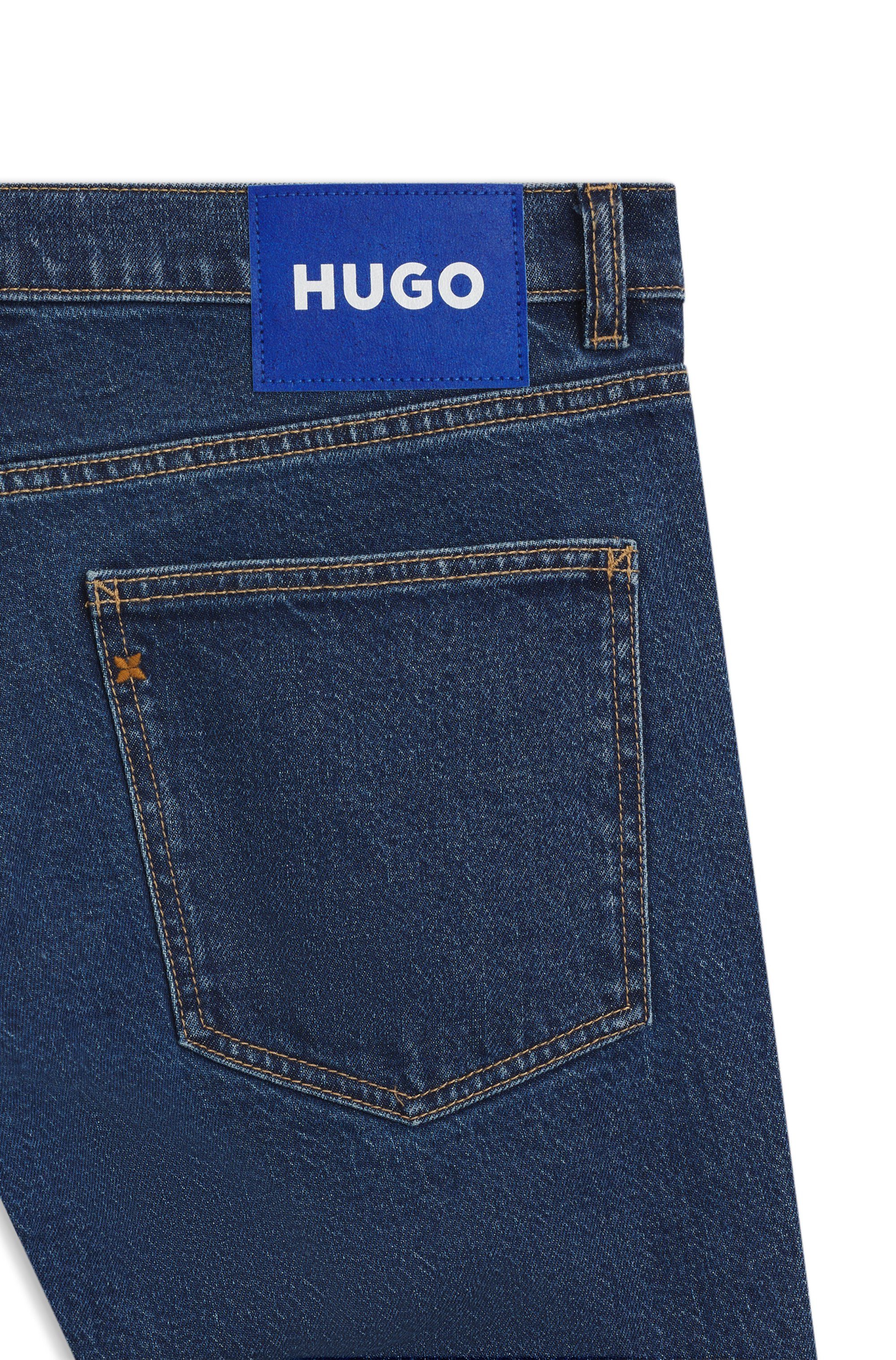 HUGO Slim-fit-Jeans enger Beinverlauf, mittlere Bundhöhe, stone washed