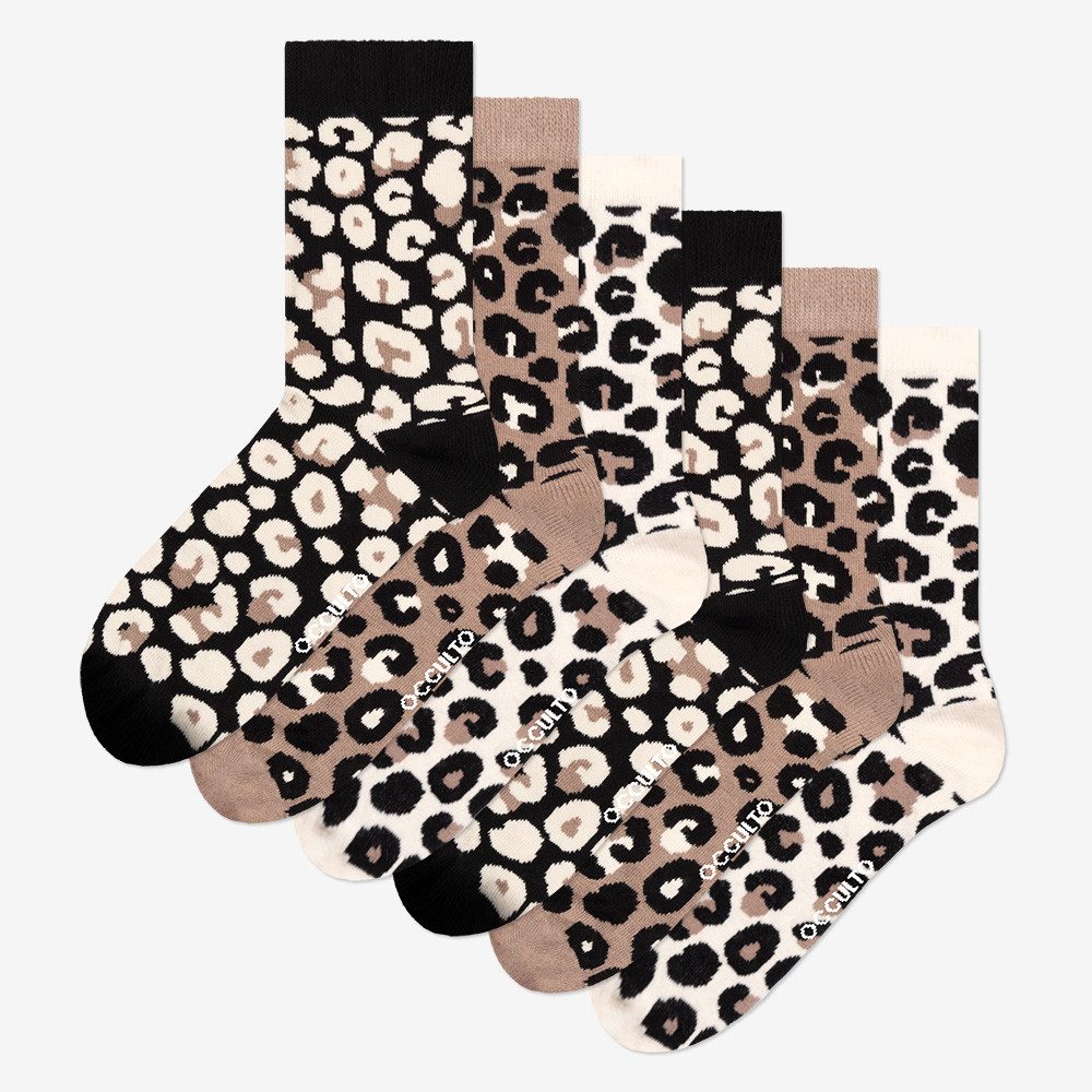 OCCULTO Basicsocken Damen Leo Socken 6er Pack (Modell: Leonie) (6-Paar)