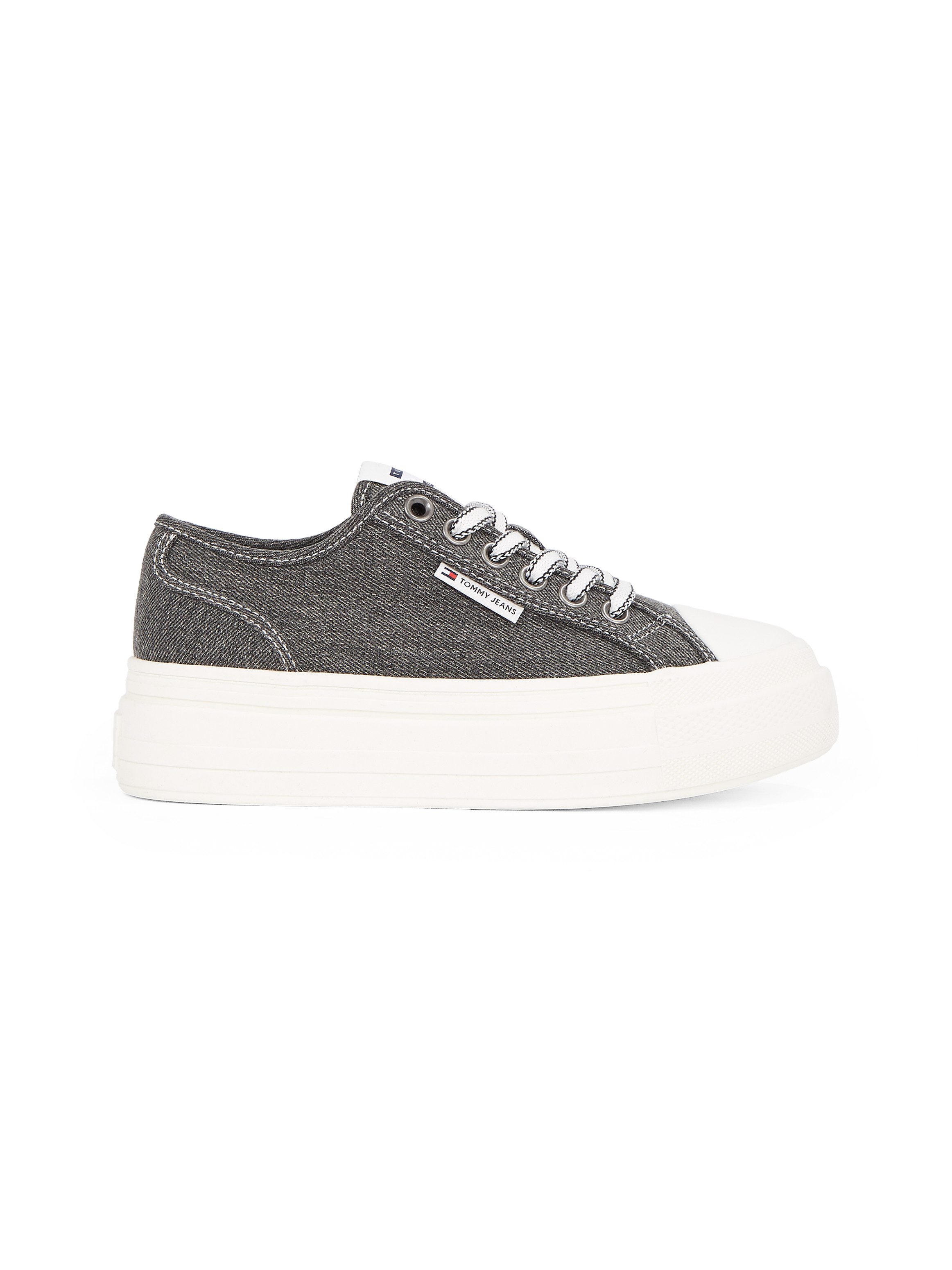 Tommy Jeans TJW FOXING FLATFORM LC Plateausneaker, Freizeitschuh, Halbschuh, Schnürschuh im Jeans-Look