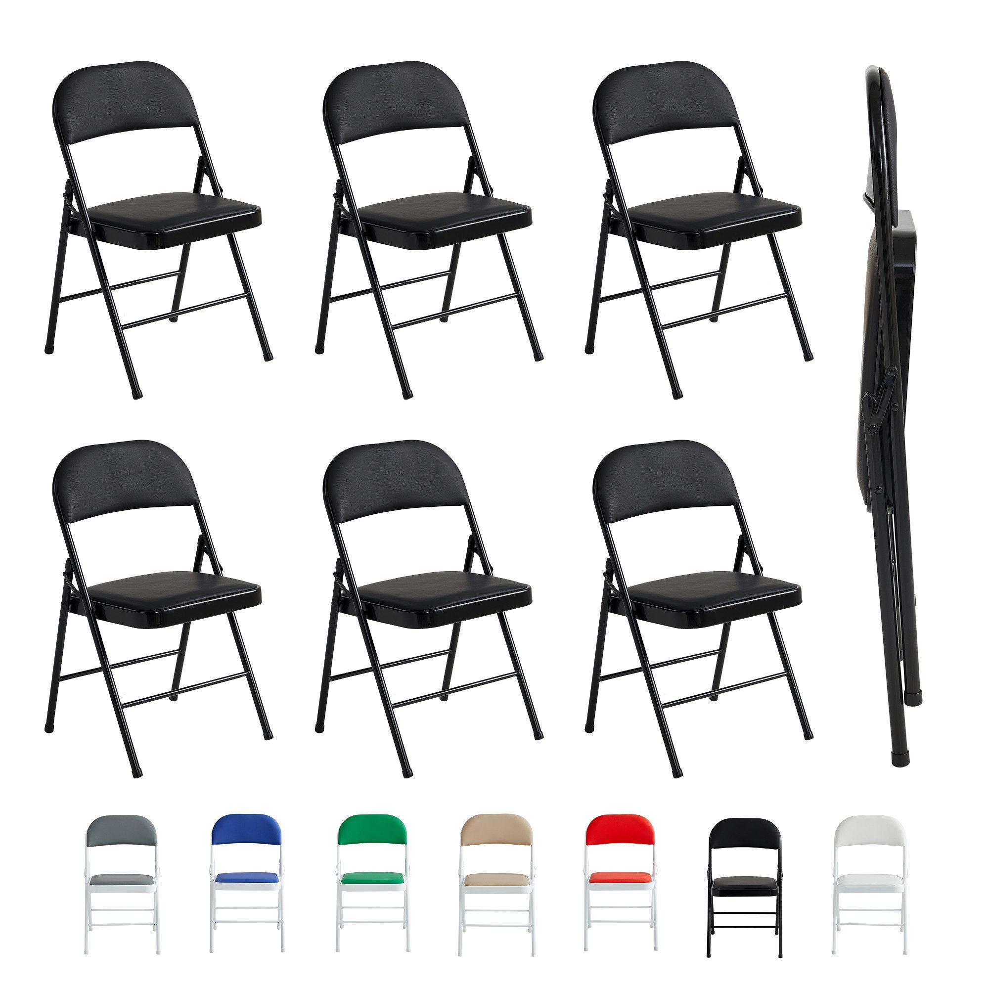 MCC direct Klappstuhl Kunstleder Klappstuhl gepolstert im 1er, 2er, 4er und 6er Set (6 St)