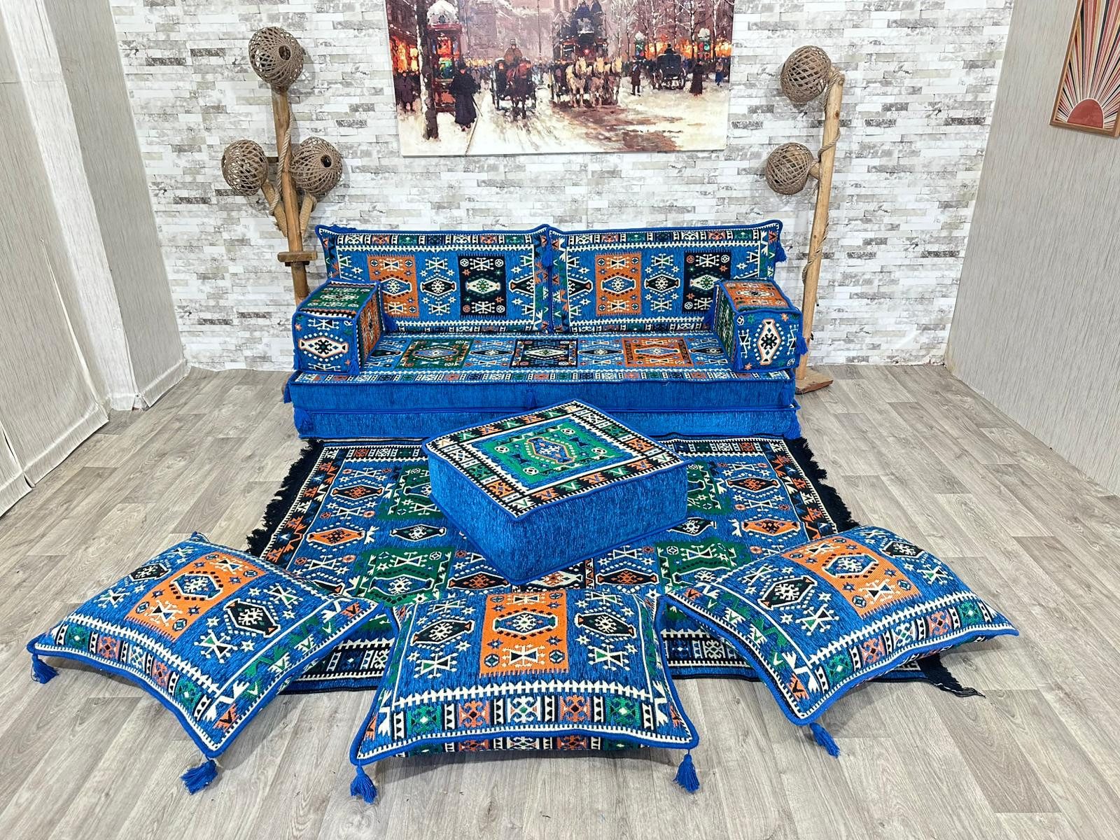 CaddeBuy Sofa Arabisches Sofa, Kelim, Orientalische Sitzecke, Sark Kösesi, 11 Teile