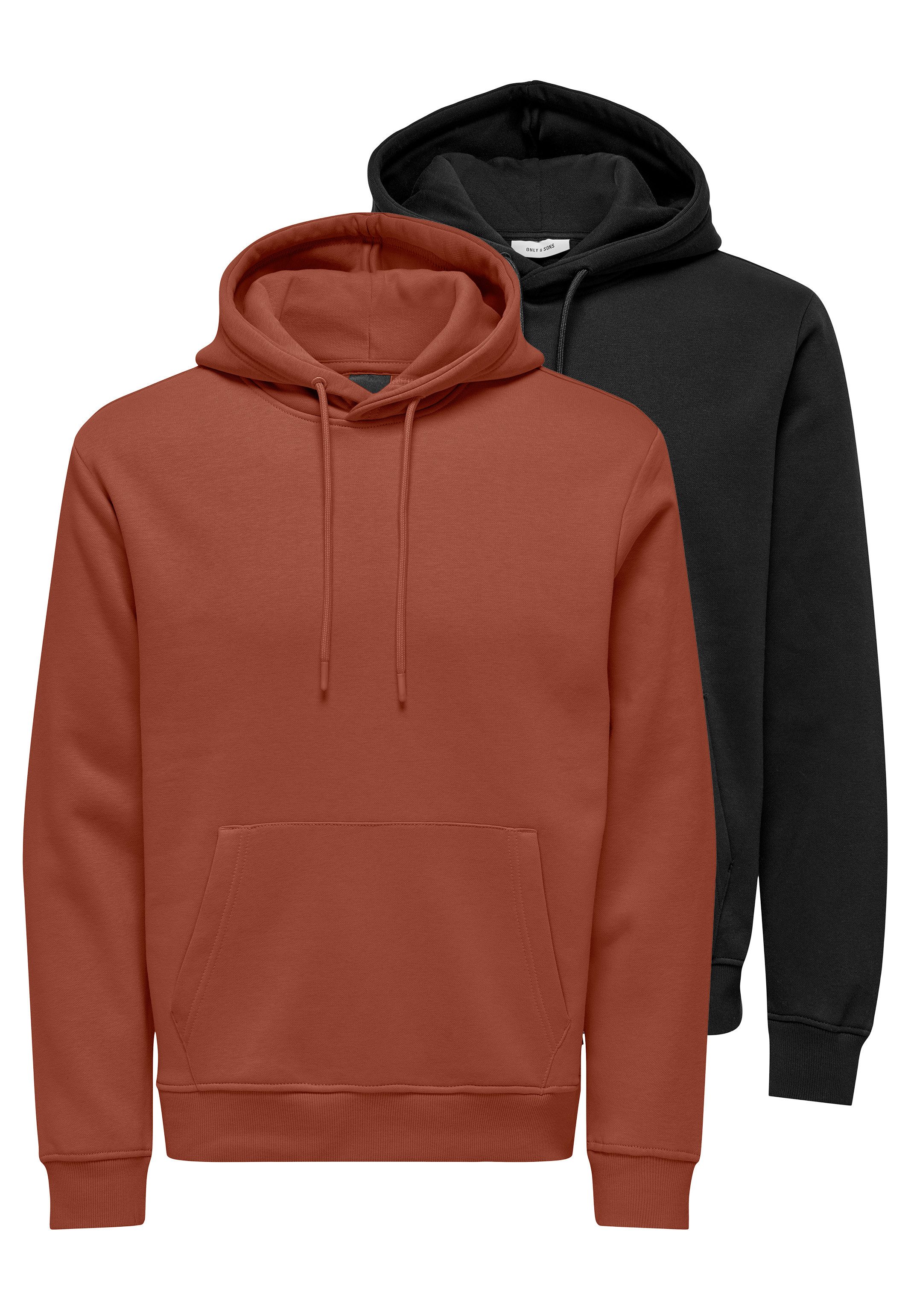 ONLY & SONS Hoodie 2er Pack Connor (Spar-Set, 2-tlg) Sweatshirt / Hoodie - Atmungsaktiv - Hoodie mit lässigem Look