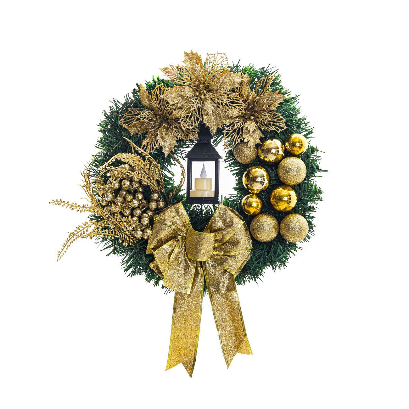 Coonoor Dekokranz LED Künstlicher Weihnachtskranz für Tür, 40cm Türkranz We günstig online kaufen