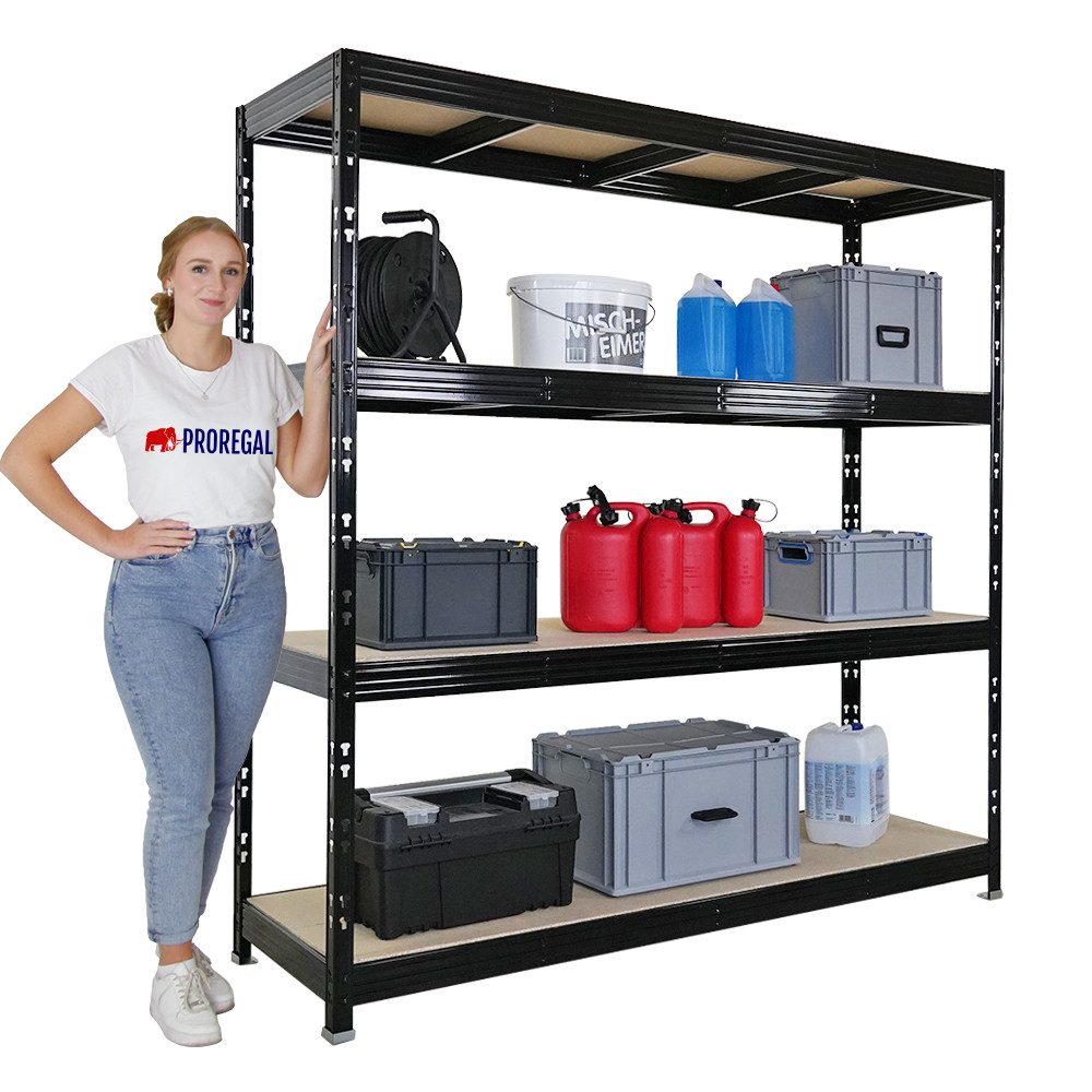 PROREGAL® Schwerlastregal Steckregal Profi-Weitspannregal RHINO bis zu 500kg Fachlast, Stabiles Garagenregal Kellerregal Lastenregal Lagerregal Steckregal – Bild 2 von 5