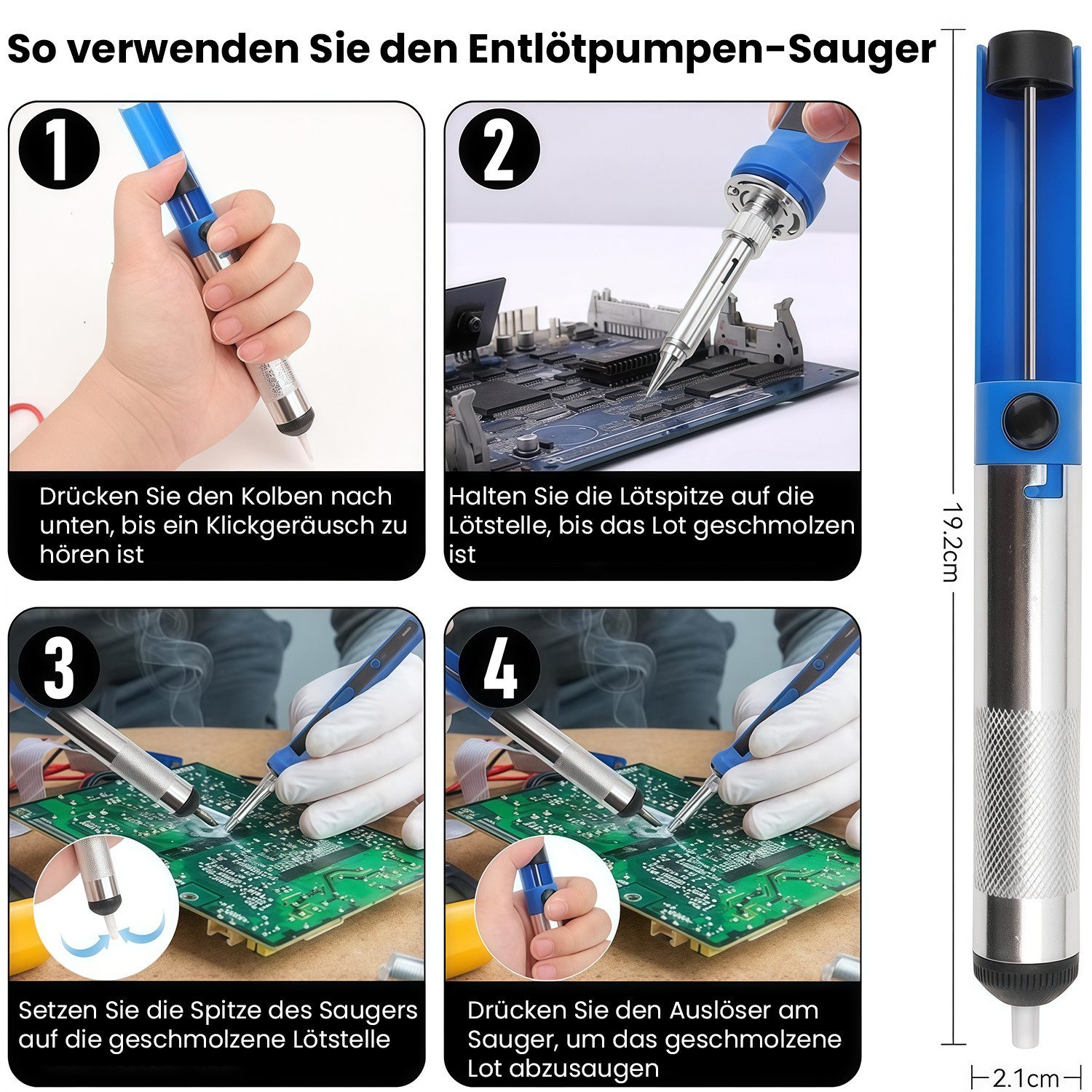 MOPUEA Lötkolben Lötkolben 15er Set mit Temperatur Einstellbar, zum Löten, Holzgravur, Heißschneiden, Brandmalerei, Lötset für Elektrische Arbeiten, 15-tlg., El – Bild 3 von 5