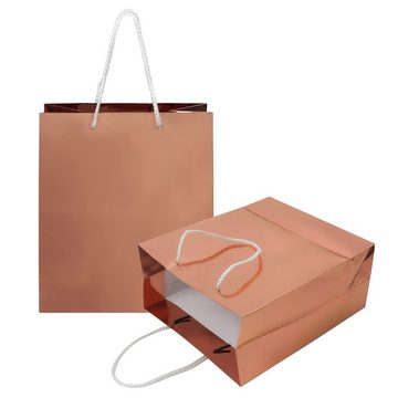 Belle Vous Geschenkbox 24 Stück Roségoldene Geschenktüten - Maße H23,2 x B20cm, Roségoldene Geschenktüten (24 Stück) - H23,2 x B20cm