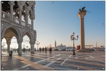 Wallario Sichtschutzzaunmatten Venedig - Dogenpalast, Markusplatz und San Giorgio Maggiore I