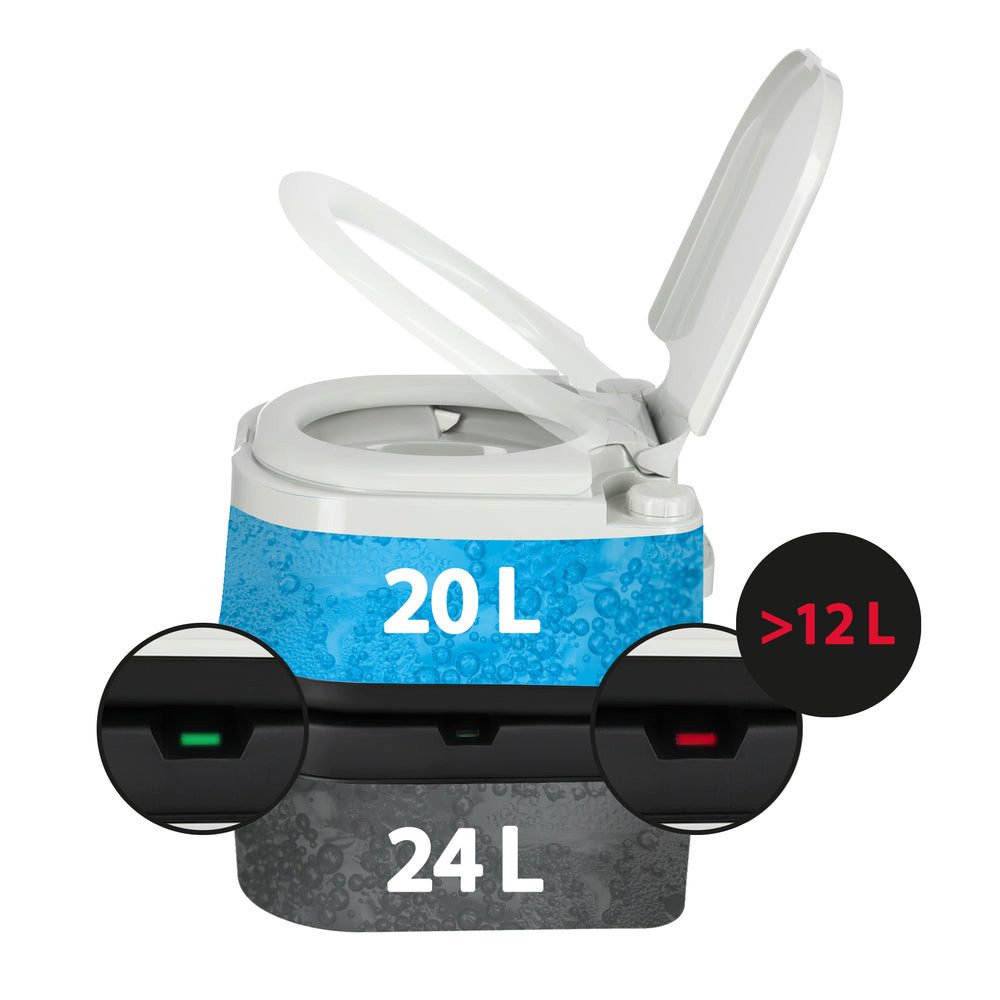 NILS CAMP Campingtoilette Reisetoilette Mobiltoilette Chemietoilette, (Spar-Set, 1-St., 46 x 44 x 38 cm robust), Füllstandsanzeige, 200 kg belastbar, geruchsdicht
