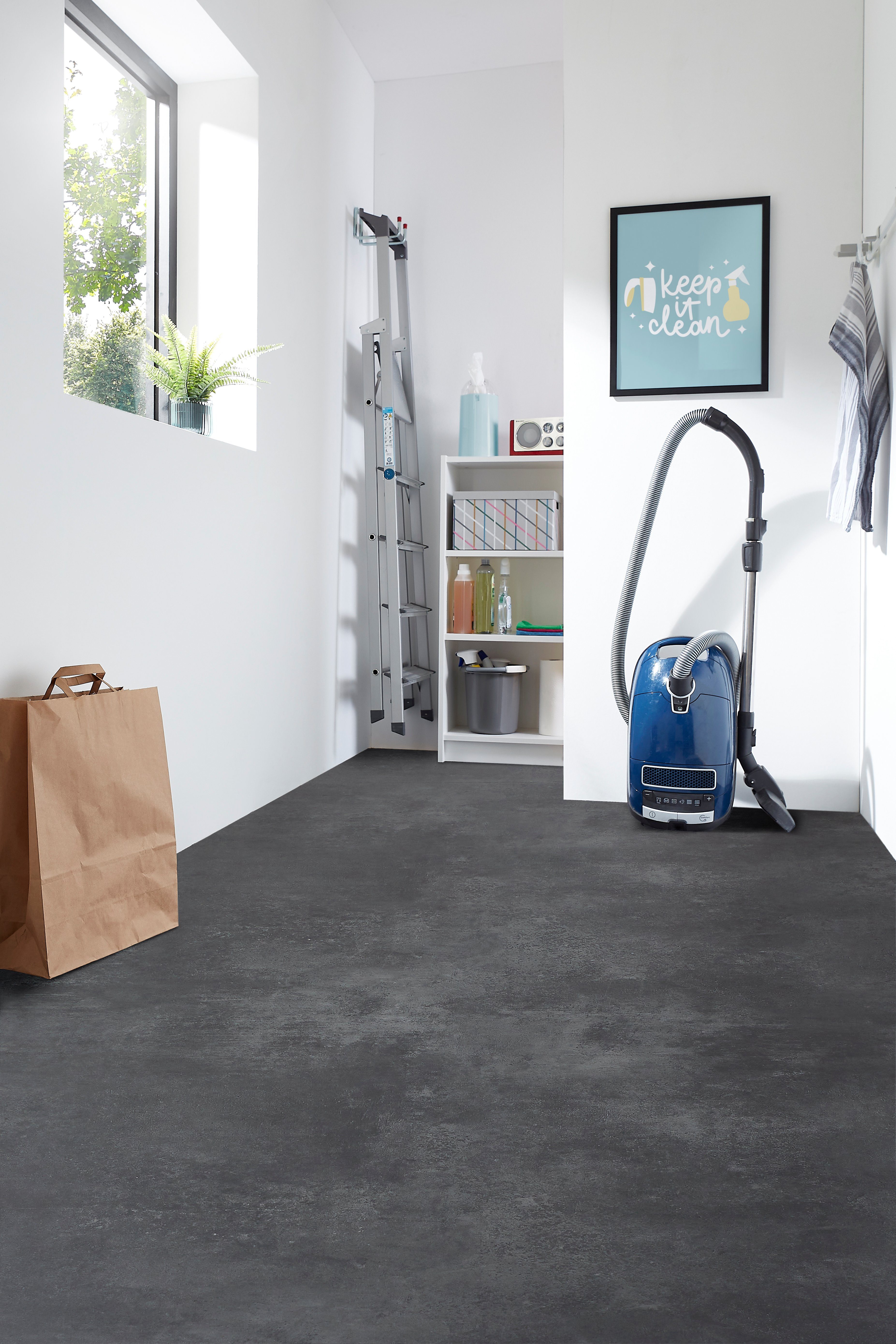 misento Vinylboden Prime in Betonoptik, für Wohn-, Gewerbe- und Industriebereiche, PVC Bodenbelag Meterware 400 cm/500 cm breit, Stärke 2,9 mm