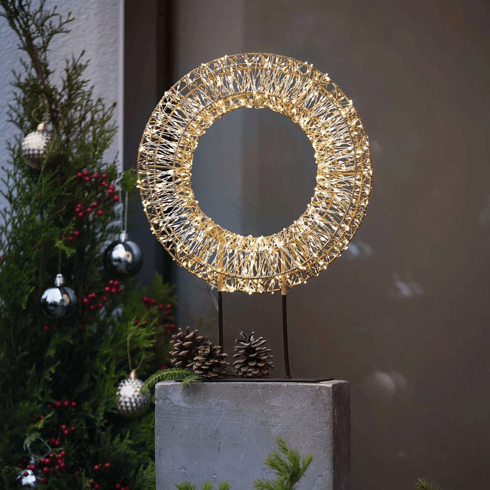 Home-trends24.de LED Dekolicht Kranz Kreis LED Weihnachten Deko 600 LED Timer, LED fest integriert, 6kWh/1000h