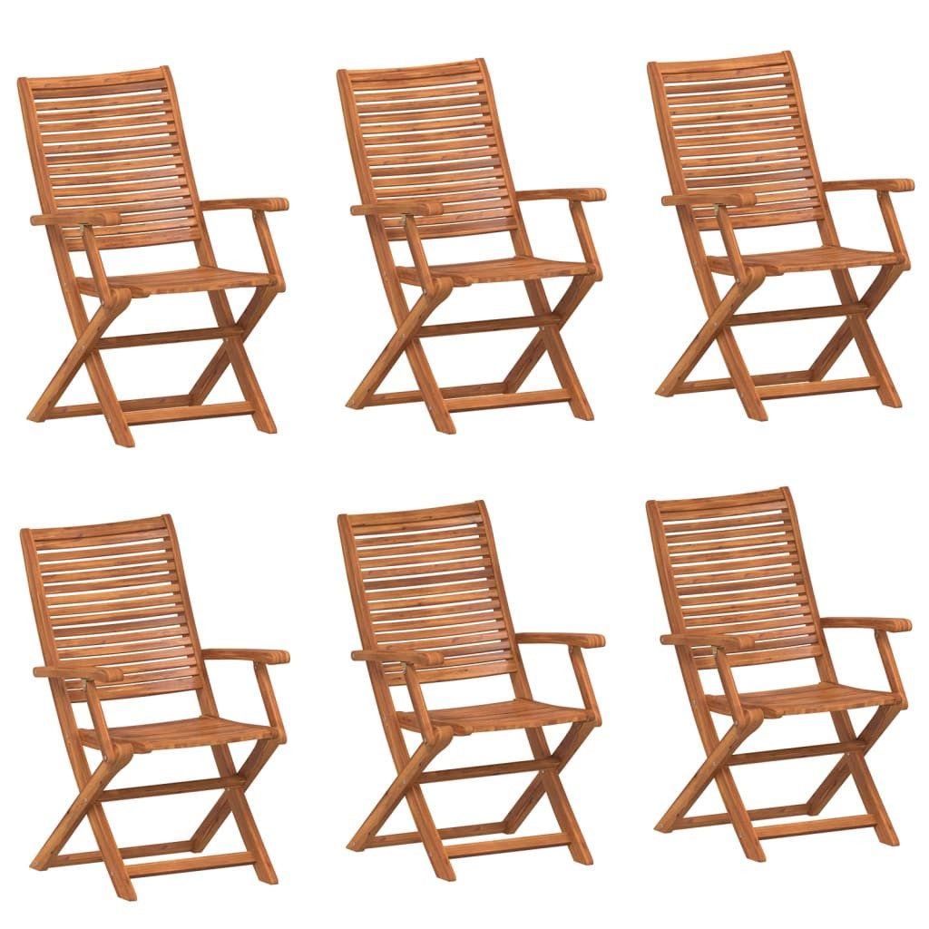 vidaXL Gartenstuhl Klappstühle, 6 Stück, 57 x 66 x 95 cm, Massivholz (6 St), Klappstühle, 6 Stück, 57 x 66 x 95 cm, Massivholz Akazie