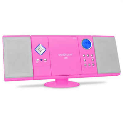 ONECONCEPT »V-12 Stereoanlage USB SD CD MP3 AUX UKW pink« Stereoanlage (UKW/MW-Radioreceiver, Küchenradio Digitalradio Musikanlage Kompaktanlage)