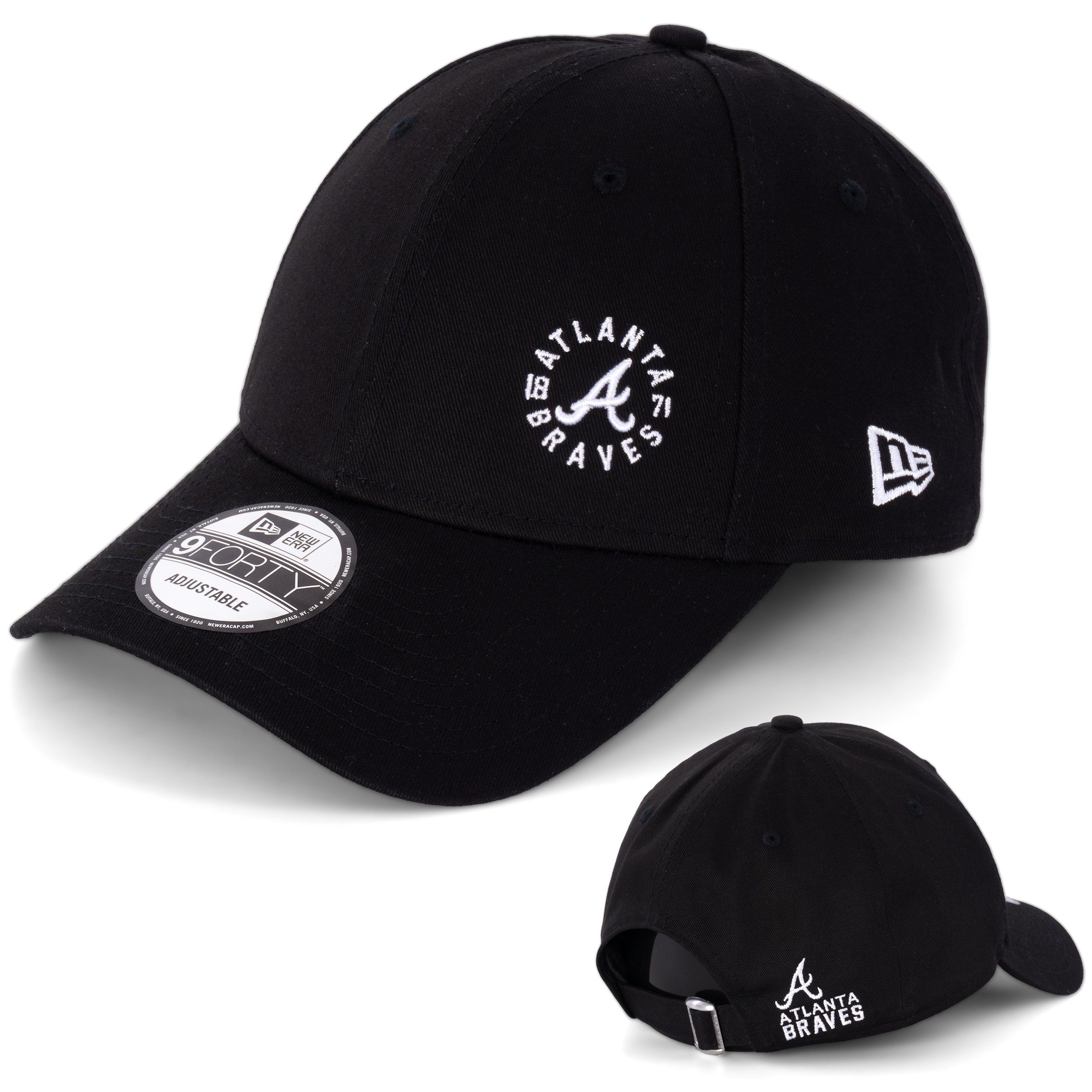 Baseball Cap Cap New Era 9Forty Atlanta Braves, F blk/wht